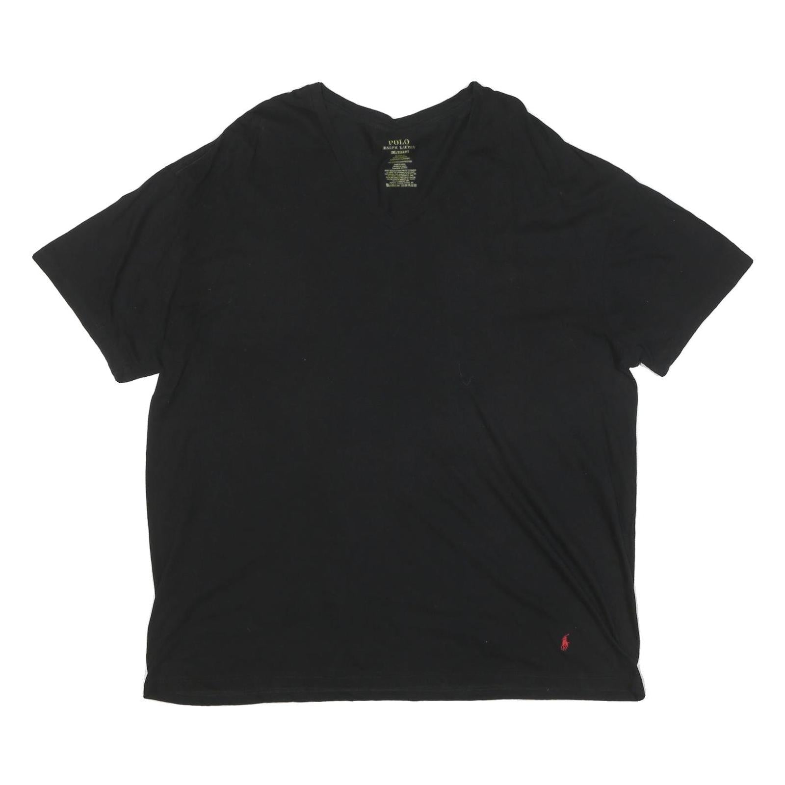 POLO RALPH LAUREN Mens Black V-Neck T-Shirt 2XL Cotton Blend Casual Wear Refurbished - N/A refurbished available on Cerqular