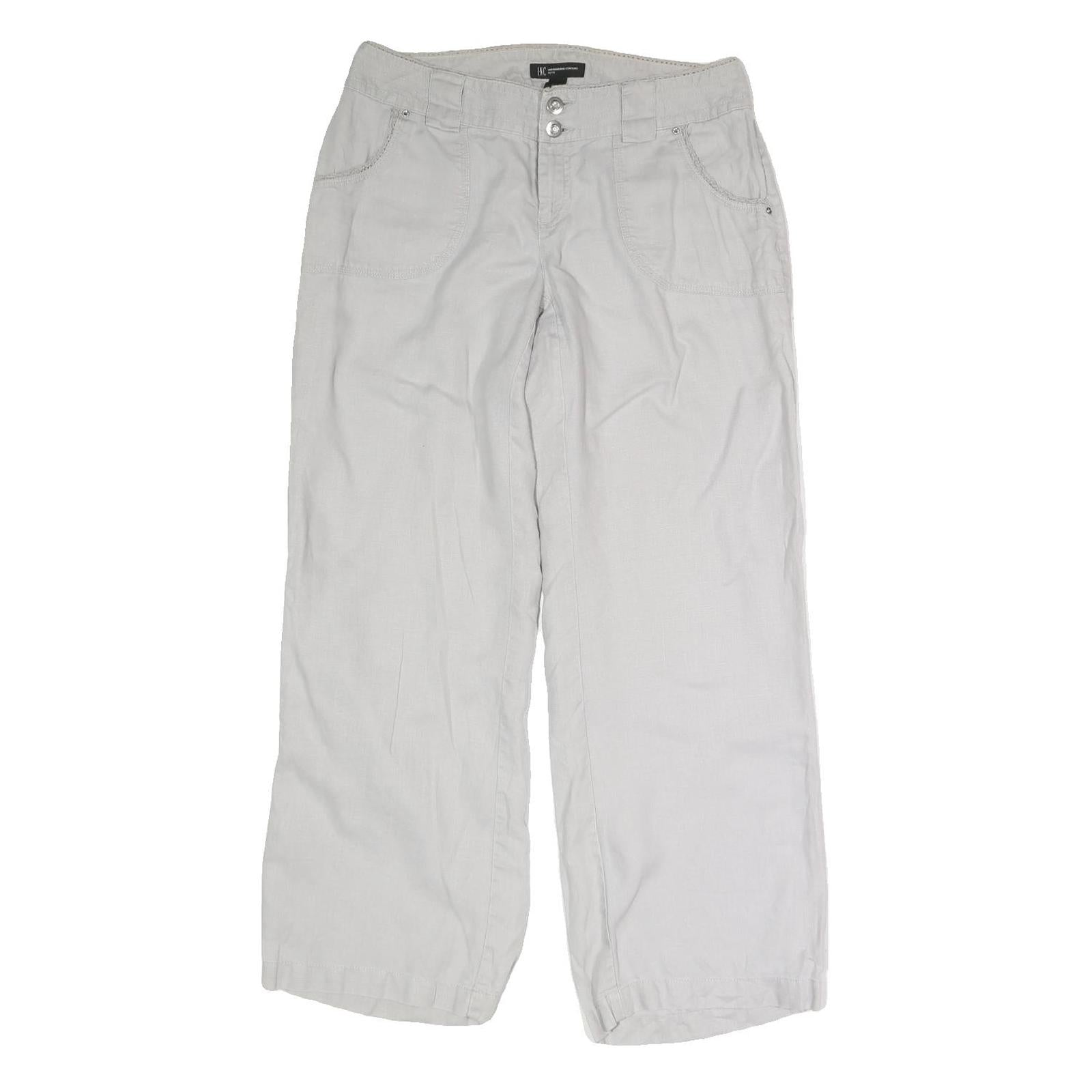 INC Womens Linen Relaxed Wide-Leg Trousers White W30 L29 Casual Summer Style Refurbished - N/A refurbished available on Cerqular