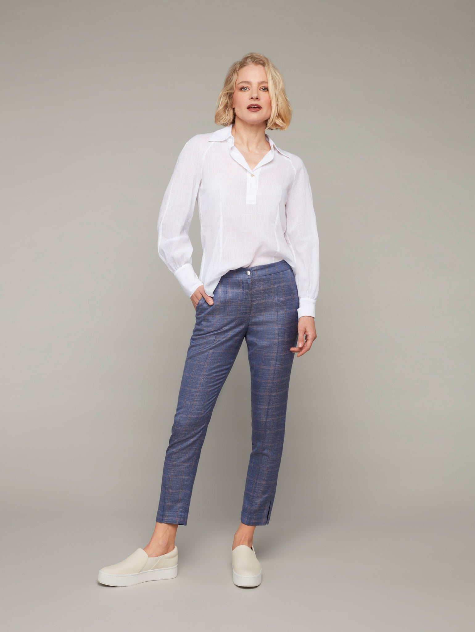 MAST | Bamboo Tapered Trouser | Color: Riviera Check | Size: S Refurbished - N/A refurbished available on Cerqular