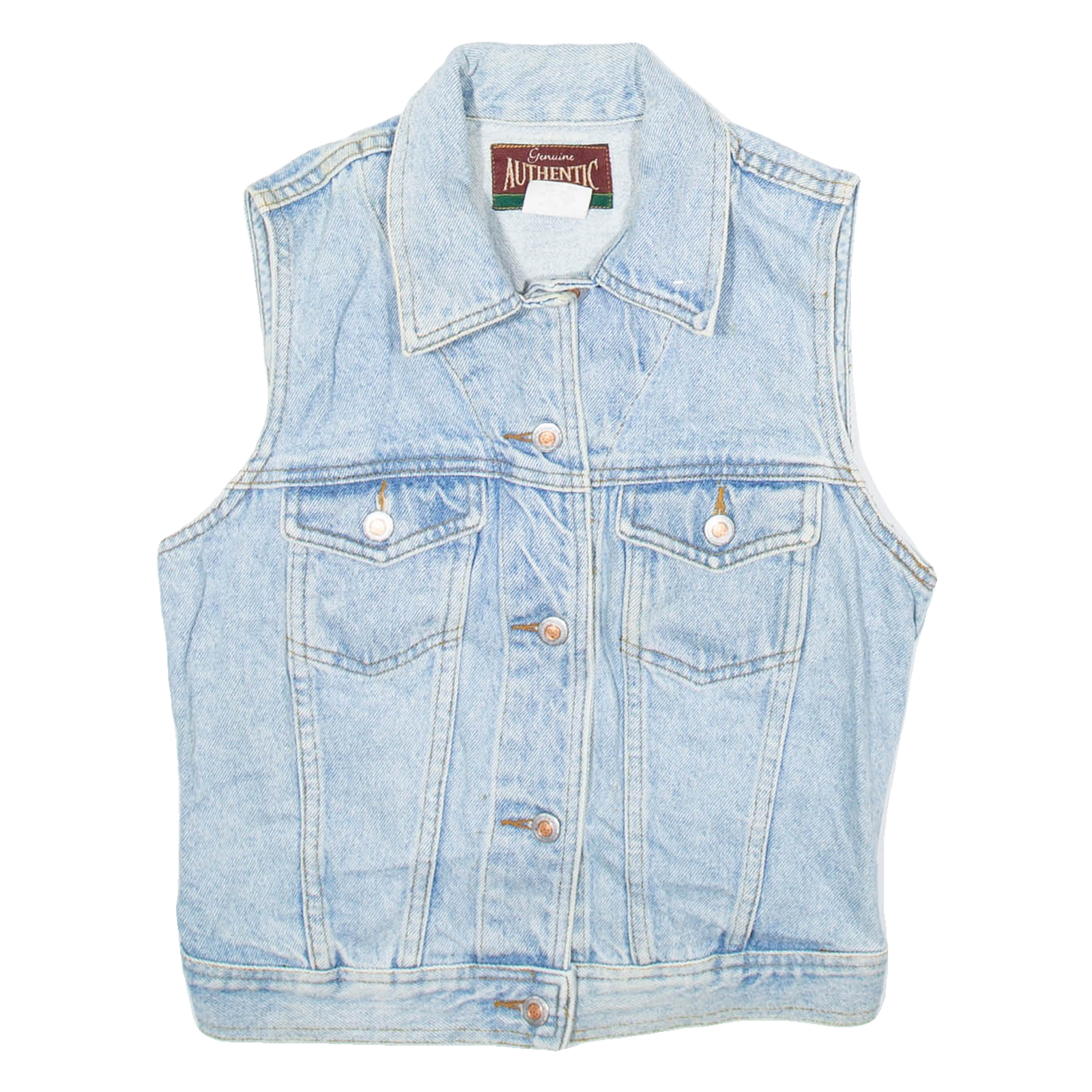 AUTHENTIC Womens Denim Gilet Blue 90s M Refurbished - N/A refurbished available on Cerqular