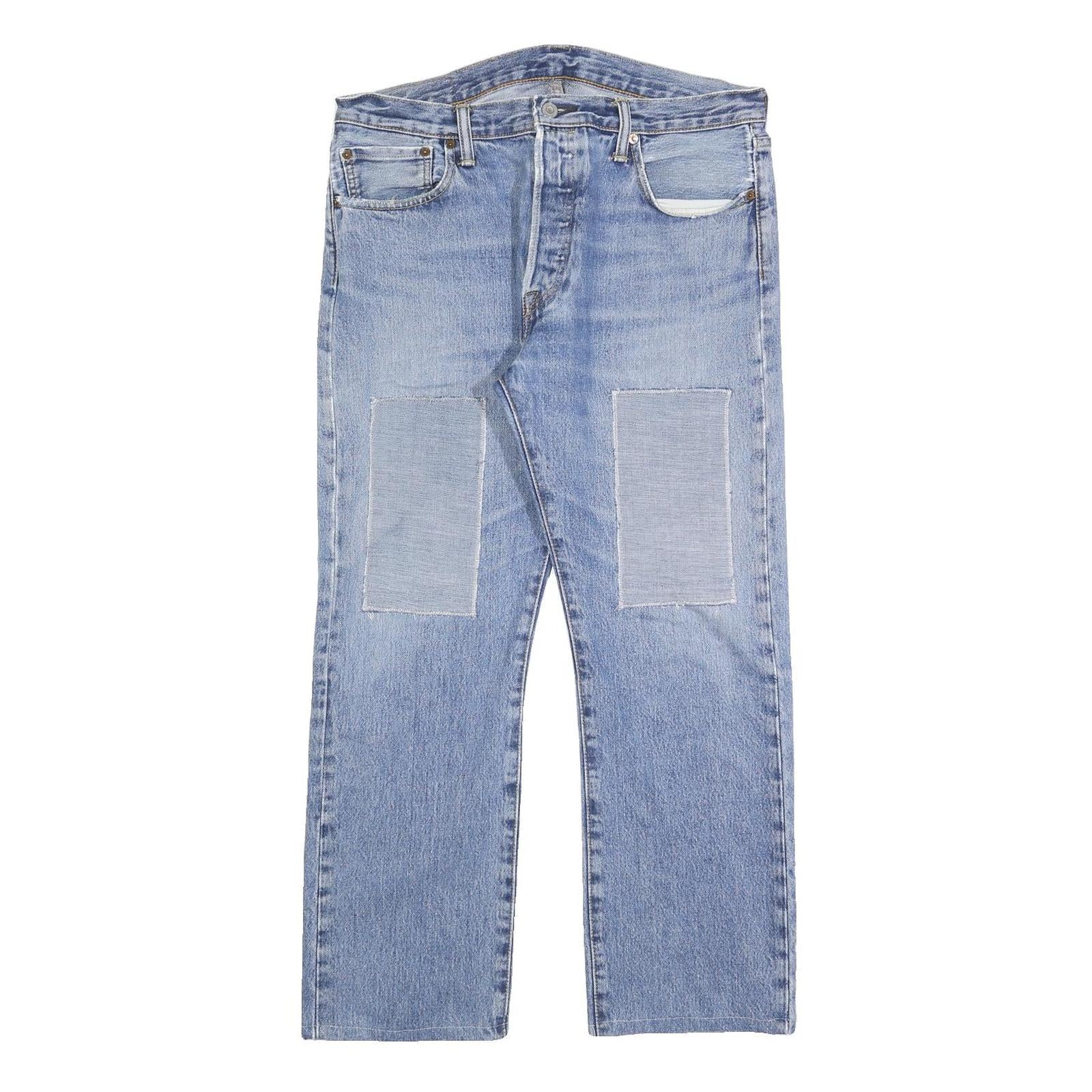 LEVI'S 501 Mens Jeans Blue Regular Straight Denim Medium W34 L27 Classic Button Refurbished - N/A refurbished available on Cerqular