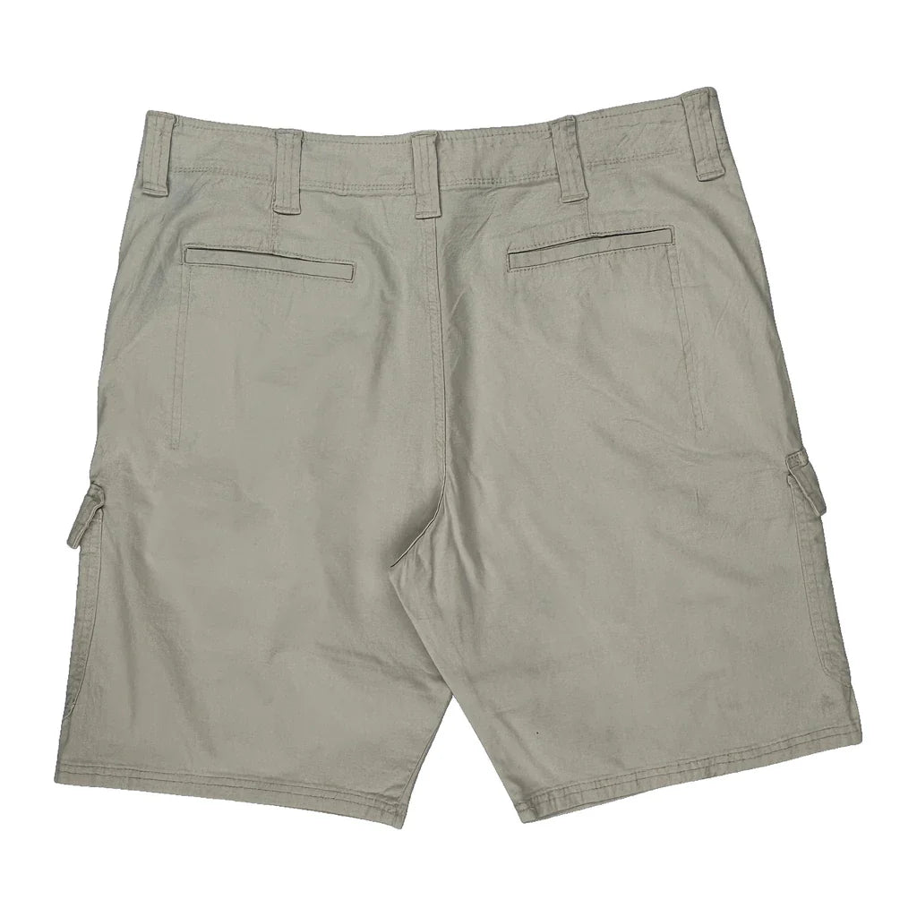 Wrangler Cargo Shorts - 32W 10L Beige Cotton Refurbished - Thrifted (note: this is a term often used to describe second- refurbished available on Cerqular