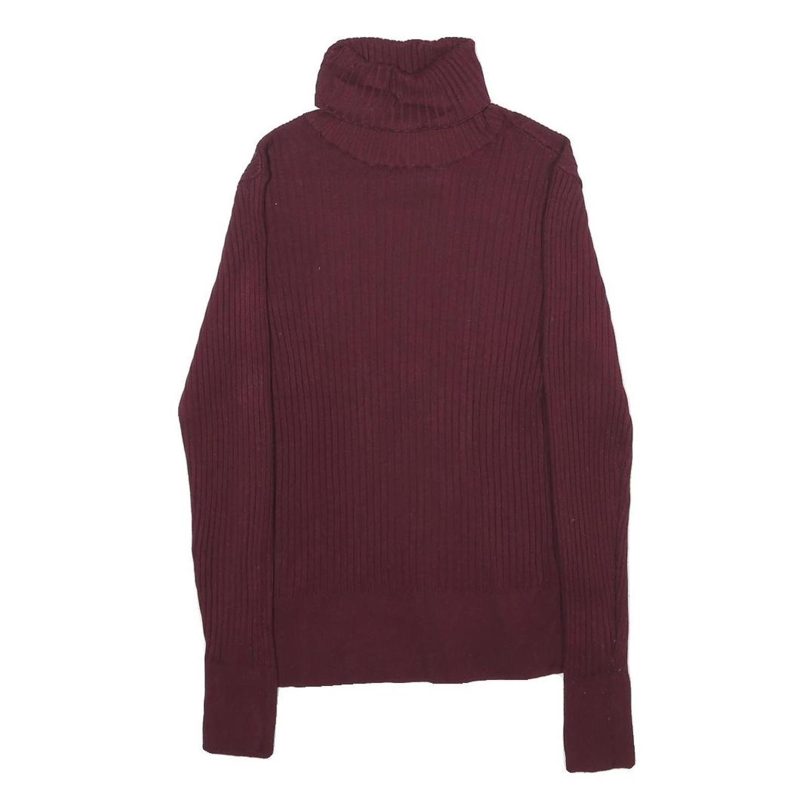 APT. 9 Womens Maroon Plain Roll Neck Basic Knit Jumper XS Viscose Blend Refurbished - N/A refurbished available on Cerqular