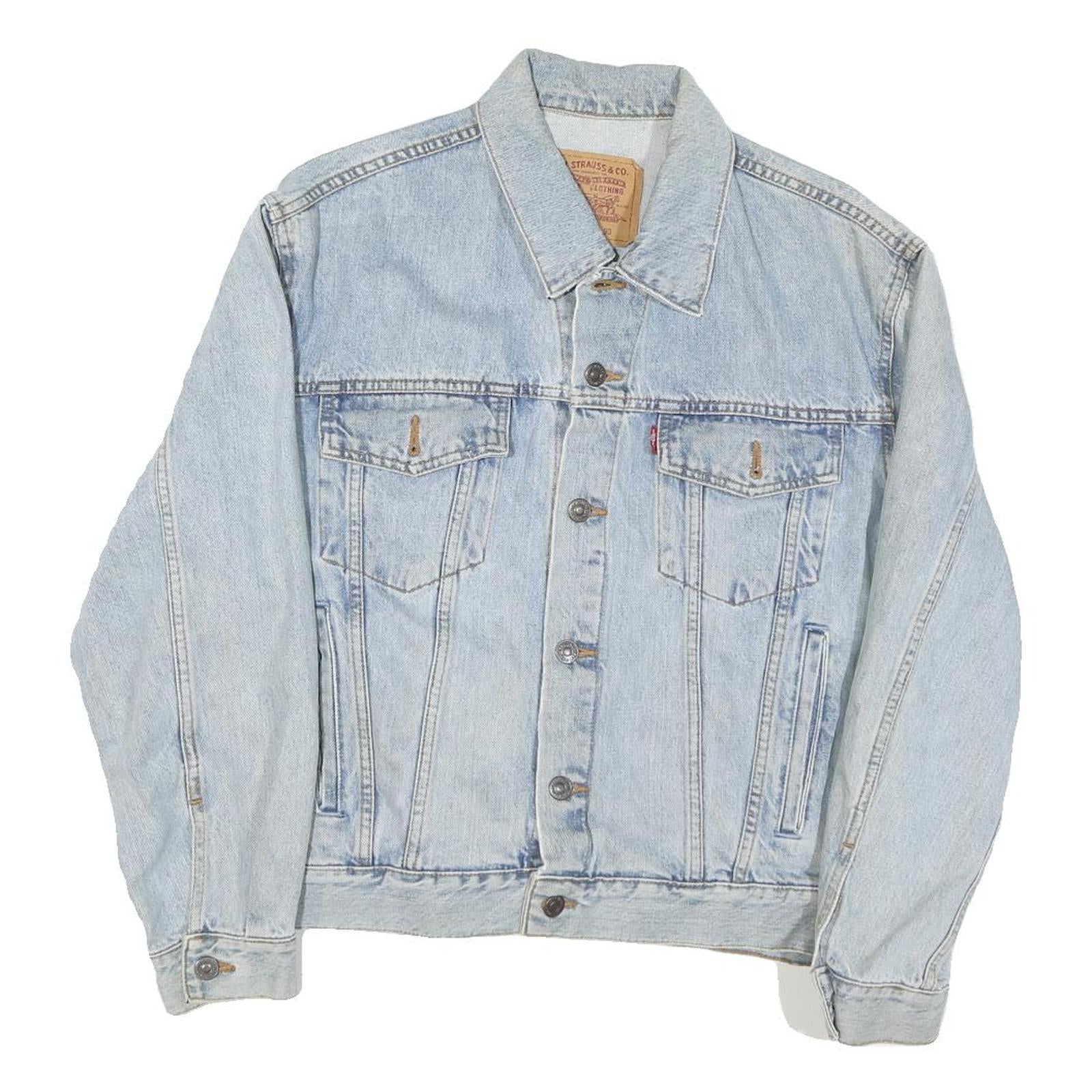 LEVI'S Mens Blue Denim Jacket M Cotton Blend Button Closure Classic Fit Refurbished - N/A refurbished available on Cerqular