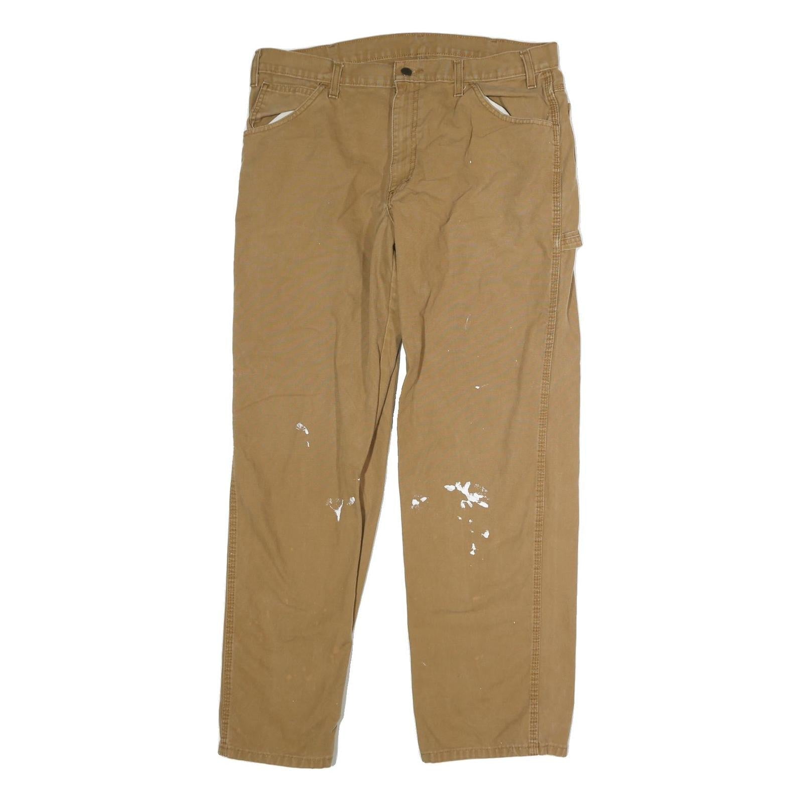DICKIES Mens Cotton Blend Beige Regular Fit Straight Leg Trousers W38 L31 Refurbished - N/A refurbished available on Cerqular