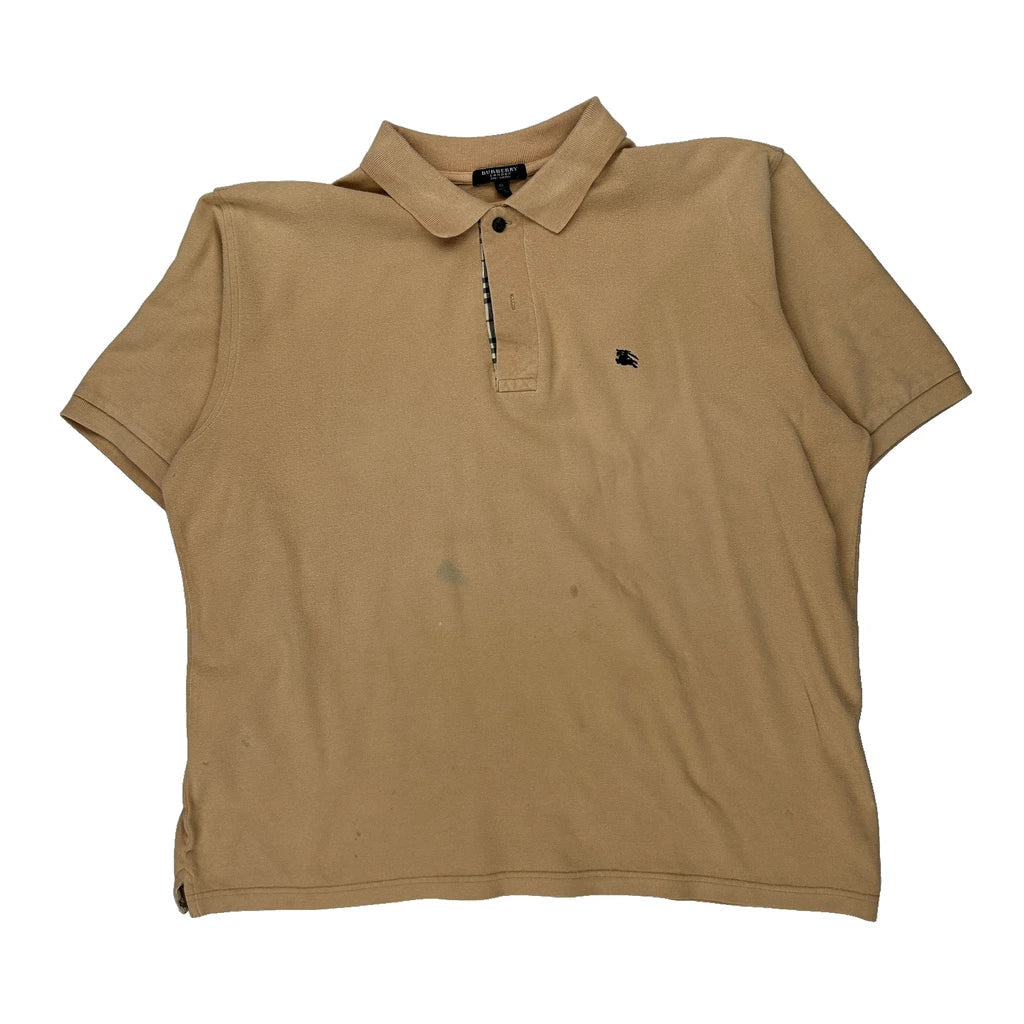 Burberry London Polo Shirt - XL Beige Cotton Refurbished - Thrifted (note: this is a term often used to describe second- refurbished available on Cerqular