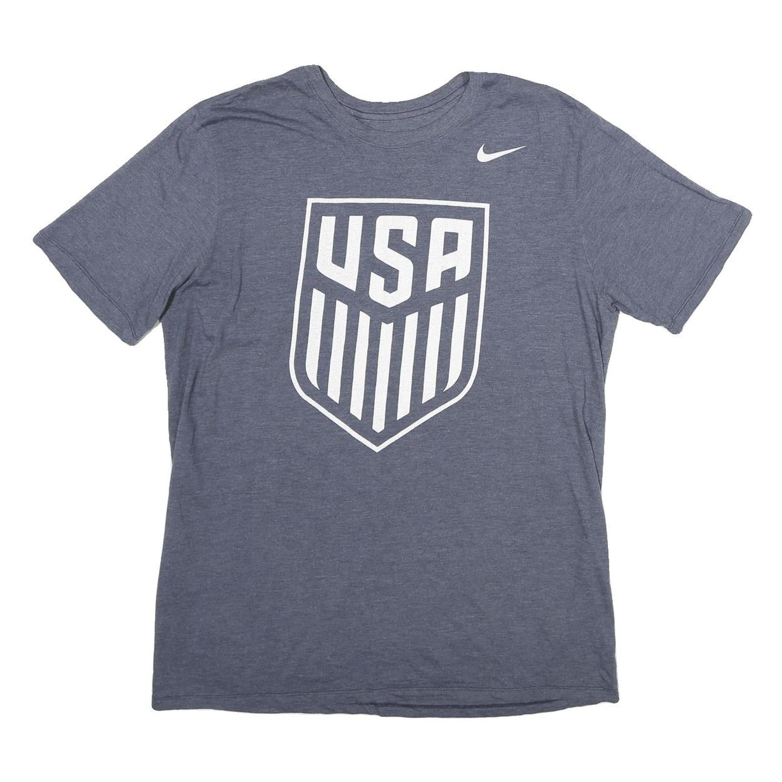 NIKE Mens Blue USA Graphic T-Shirt L Short Sleeve Crew Neck Cotton Refurbished - N/A refurbished available on Cerqular