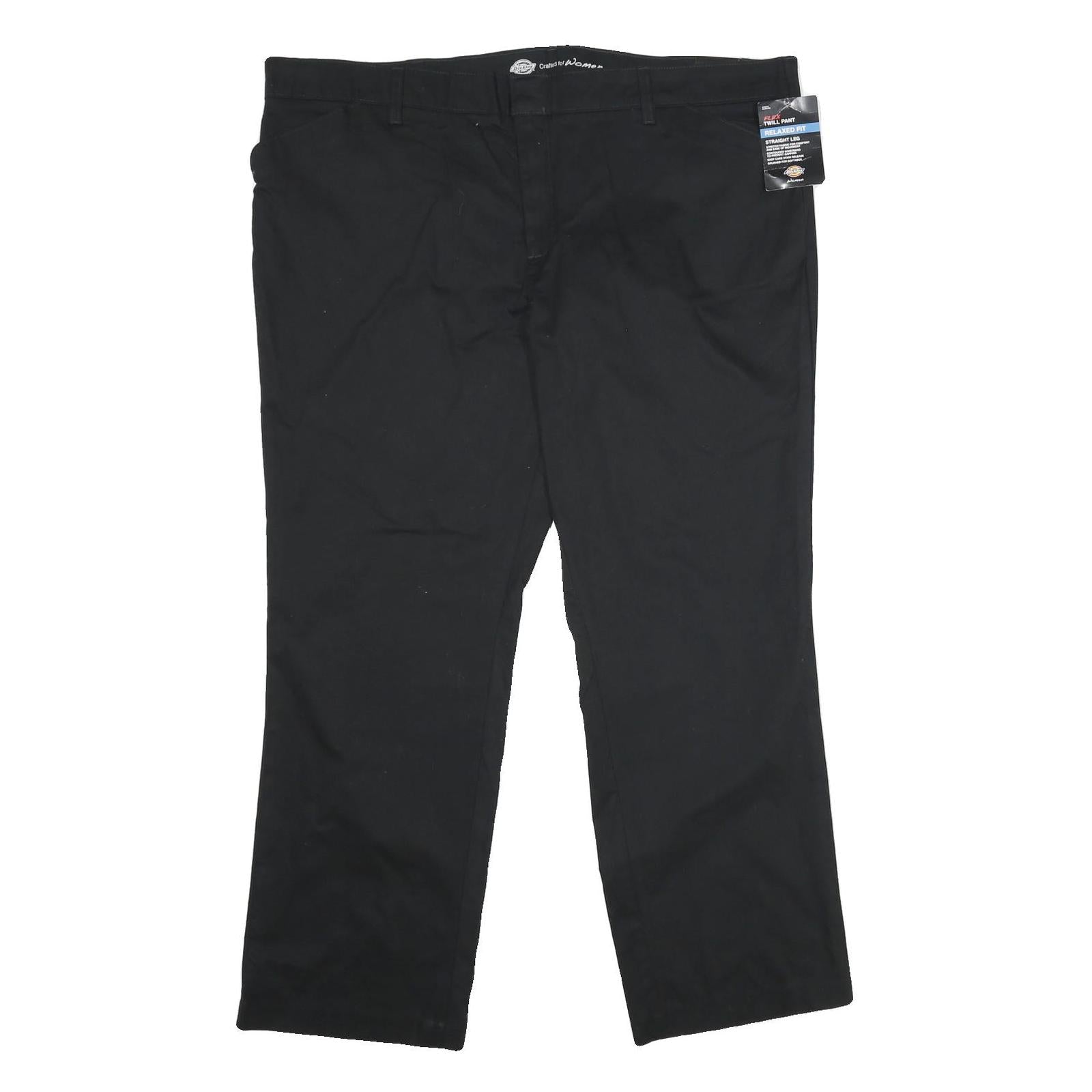 DICKIES Womens Black Relaxed Straight Leg Cotton Blend Trousers W44 L31 Workwear Refurbished - N/A refurbished available on Cerqular