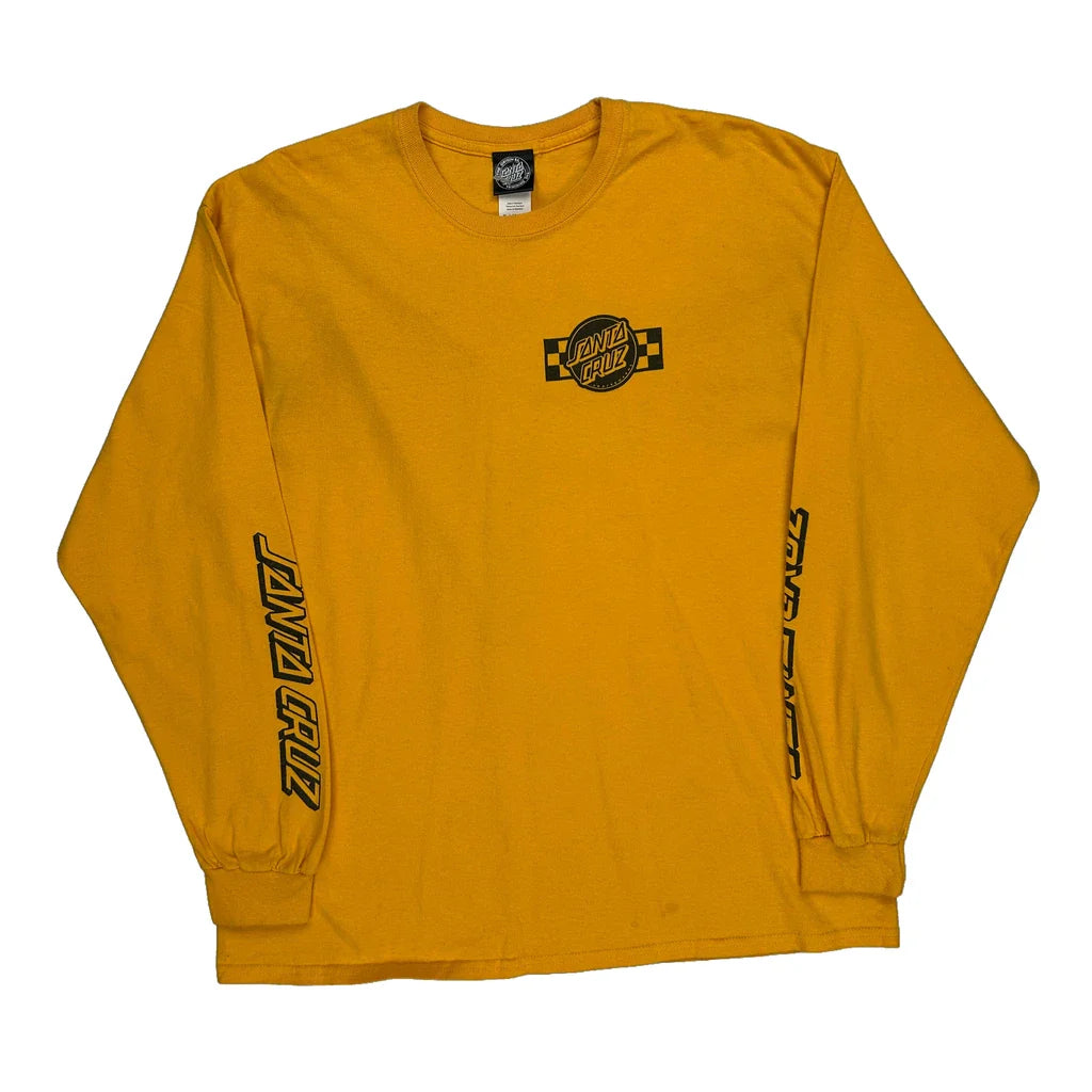 Buy Skateboards Santa Cruz Graphic Long Sleeve T-Shirt - XL Yellow Cotton Refurbished - $53.59 Skateboards Santa Cruz Graphic Long Sleeve T-Shirt - XL Yellow Cotton Refurbished - Thrifted (note: this is a term often used to describe second- refurbished available on Cerqular