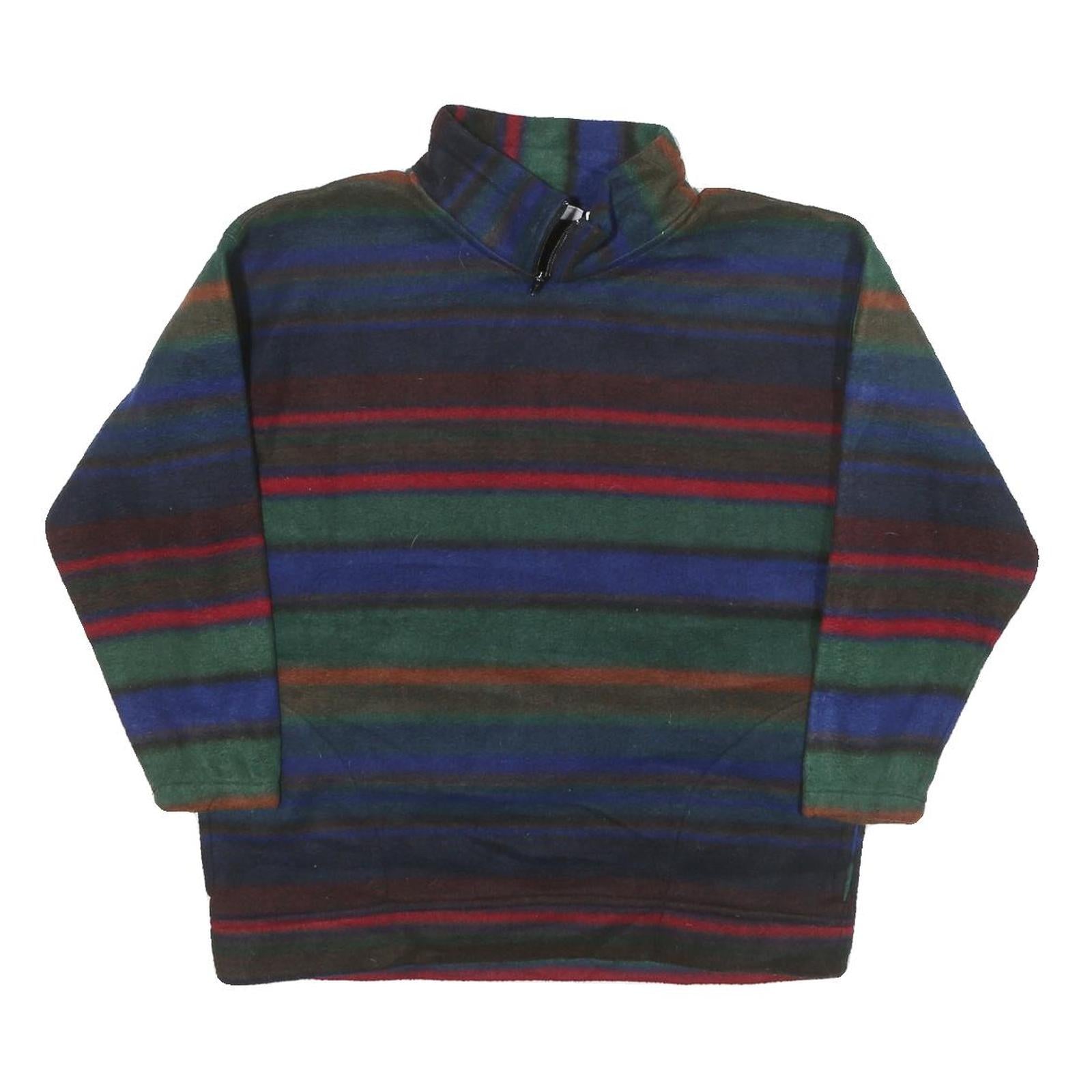 FUN SPIRIT Womens Multicolour Patterned Pullover Jumper 1/4 Zip M Striped Casual Refurbished - N/A refurbished available on Cerqular