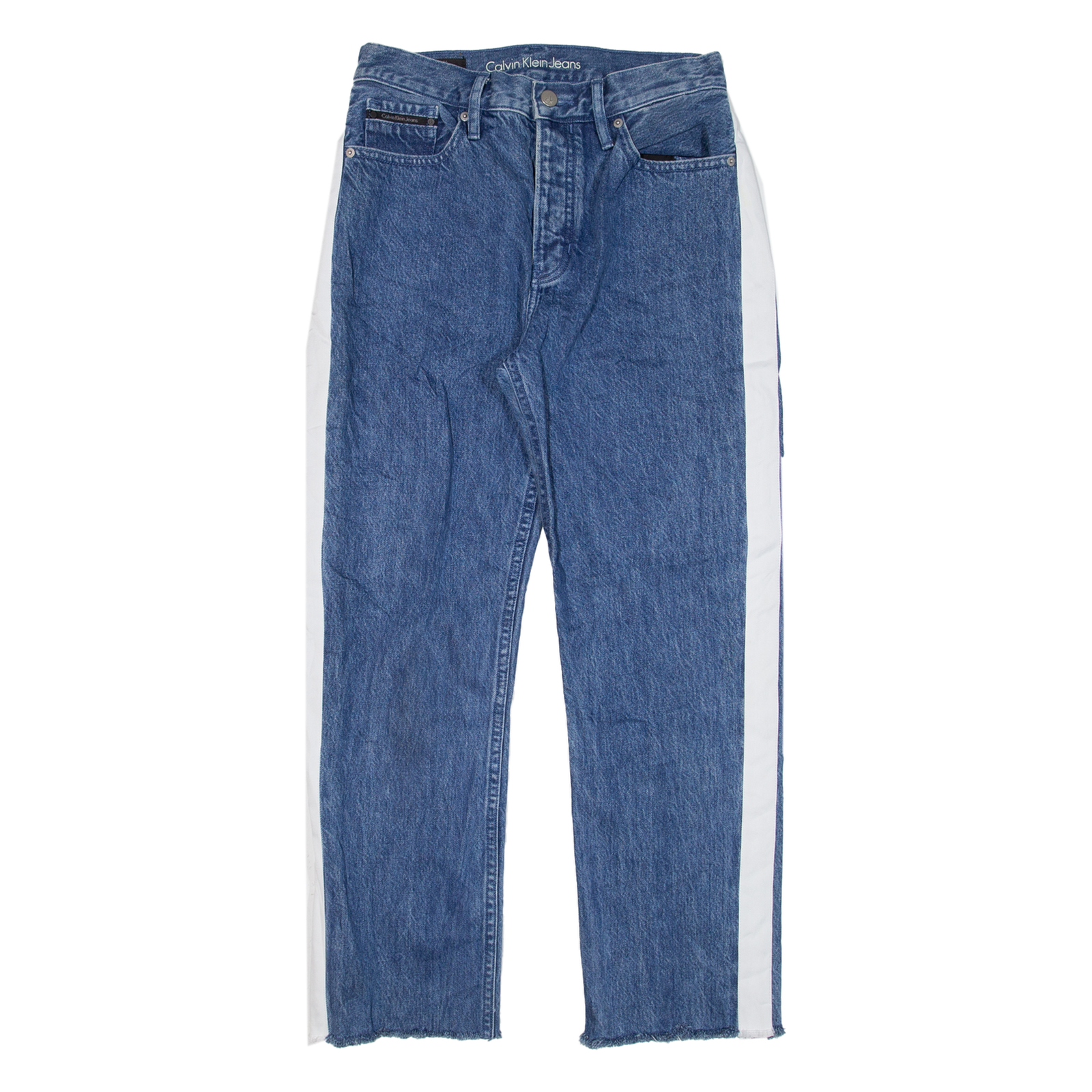 CALVIN KLEIN JEANS High Rise Womens Jeans Blue Regular Straight W28 L25 Refurbished - N/A refurbished available on Cerqular
