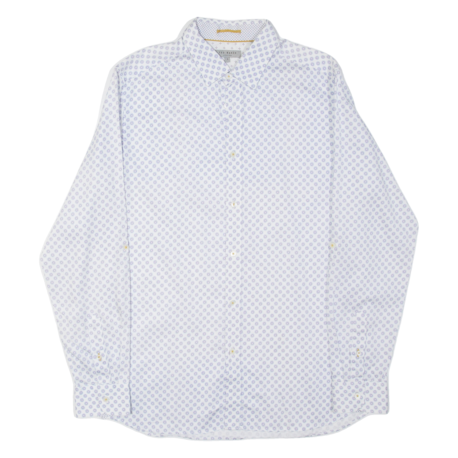 TED BAKER Mens Shirt White Crazy Pattern Long Sleeve M Refurbished - N/A refurbished available on Cerqular
