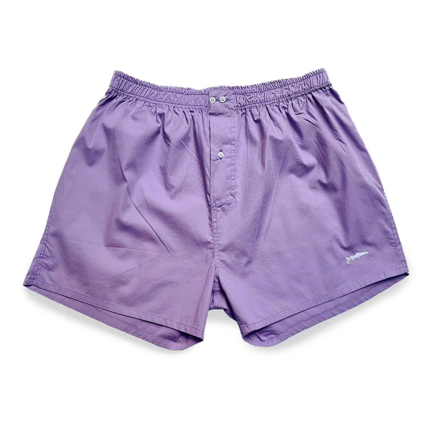 Lilac Cotton Boxer Shorts | Size: M Refurbished - Fleet London is not a well-known brand, so the standardized brand name refurbished available on Cerqular