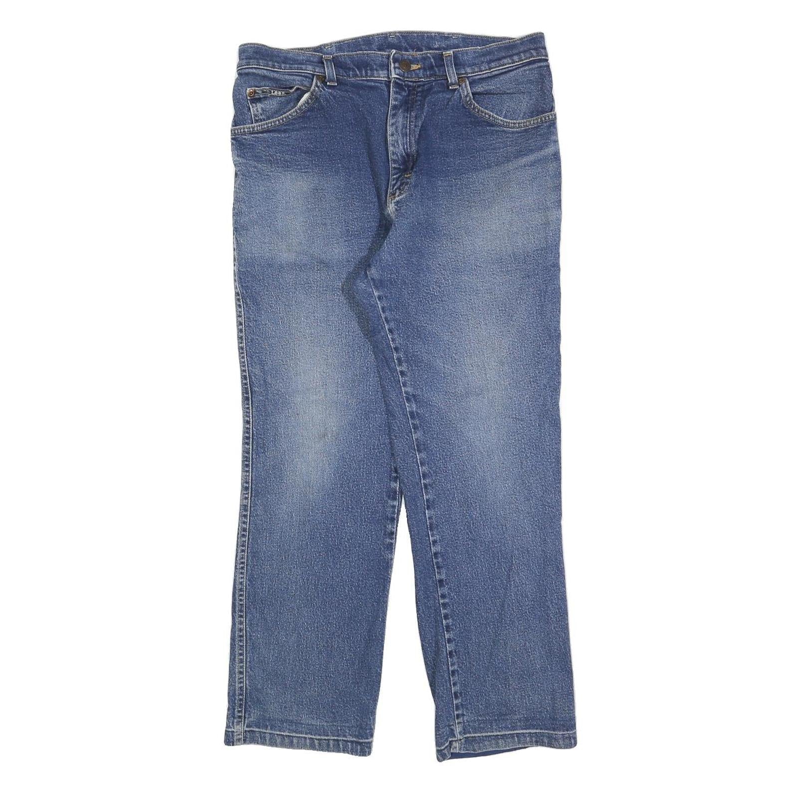 LEE Mens Jeans Blue Regular Straight Denim Medium W34 L27 Classic Cotton Blend Refurbished - N/A refurbished available on Cerqular