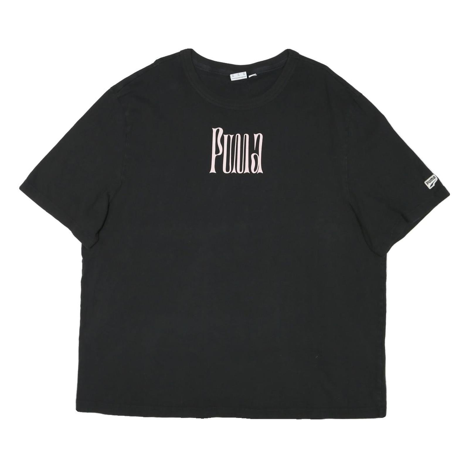 PUMA Womens Black Graphic T-Shirt 2XL Short Sleeve Round Neck Cotton Blend Refurbished - N/A refurbished available on Cerqular