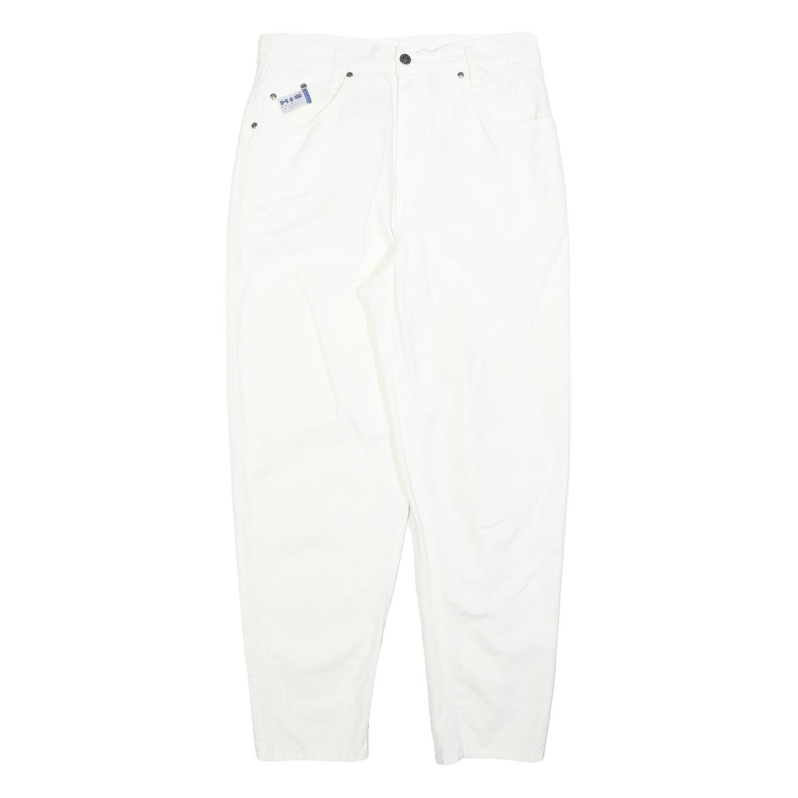 HIS Womens Jeans White Regular Straight Denim W30 L30 Cotton Blend Zip Refurbished - N/A refurbished available on Cerqular