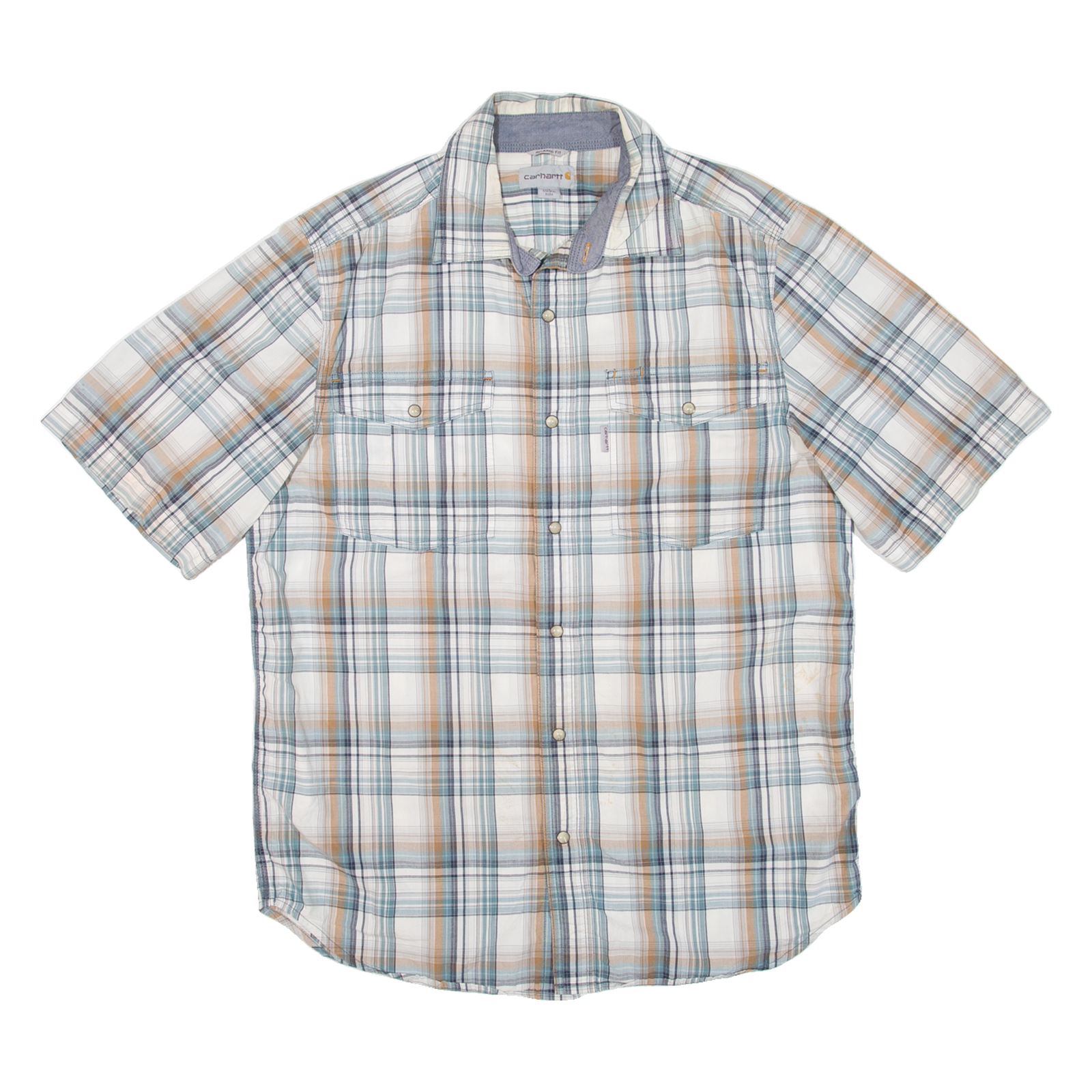 CARHARTT Relaxed Fit Mens Shirt Blue Check M Refurbished - N/A refurbished available on Cerqular