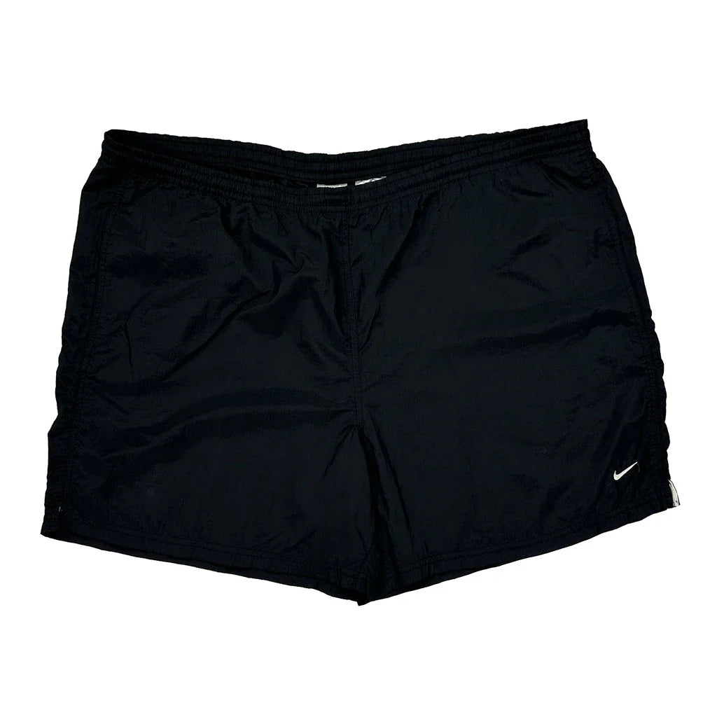 Swoosh Logo Nike Sport Shorts - Mediumw 5L Black Nylon Refurbished - Thrifted (note: this is a term often used to describe second- refurbished available on Cerqular
