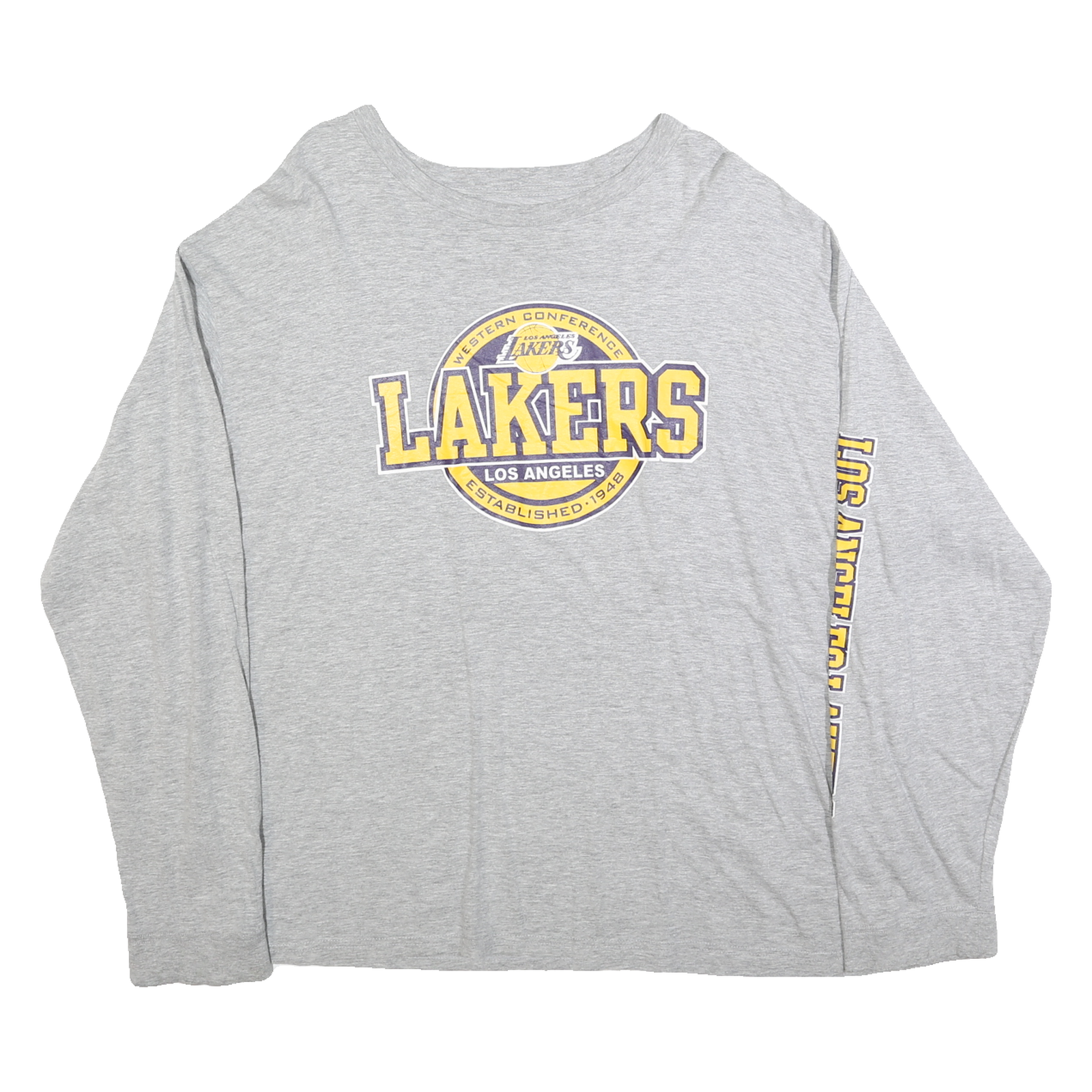 Buy NBA Mens Grey Los Angeles Lakers Long Sleeve Crew Neck Cotton Blend T-Shirt 2XL Refurbished - $28.59 NBA Mens Grey Los Angeles Lakers Long Sleeve Crew Neck Cotton Blend T-Shirt 2XL Refurbished - N/A refurbished available on Cerqular