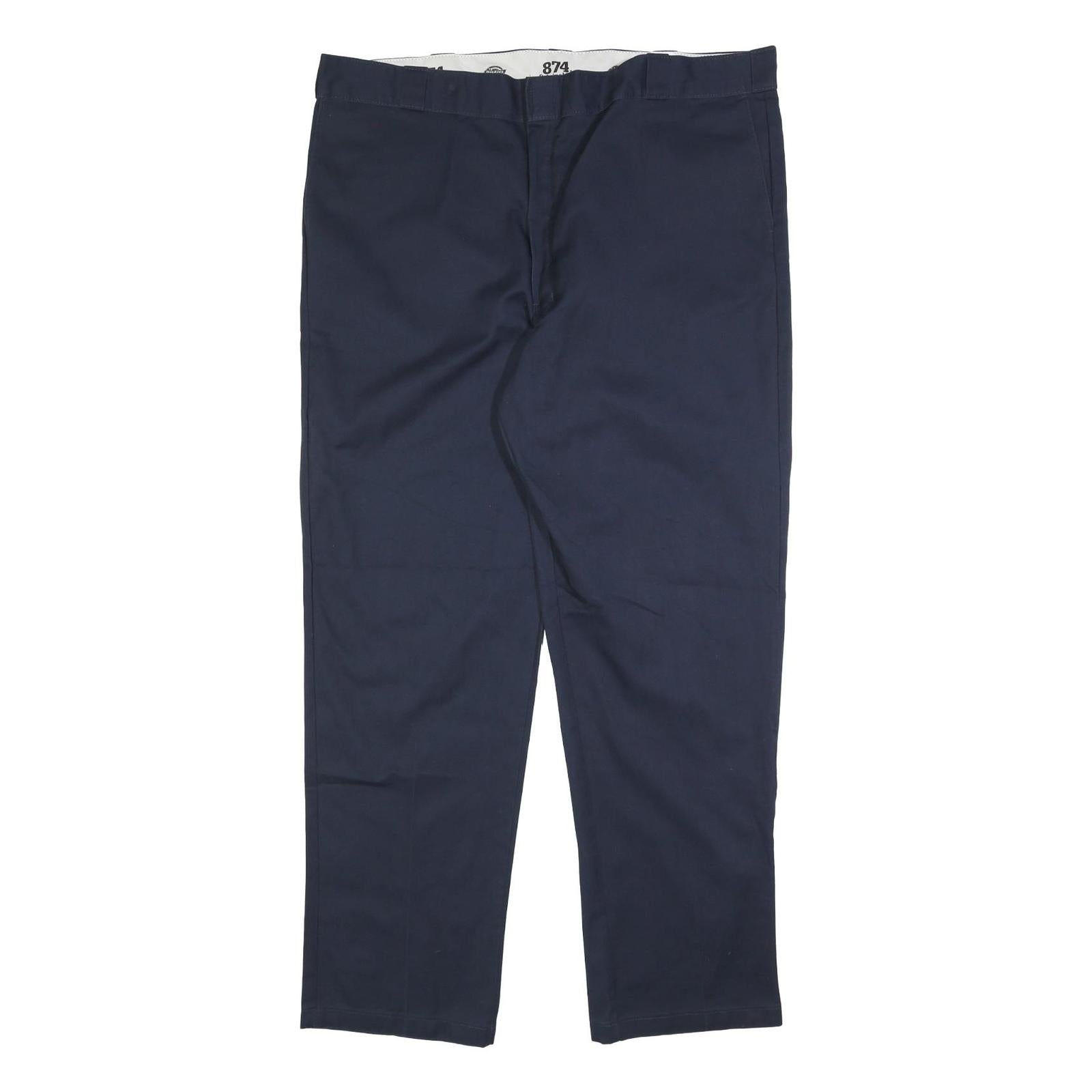 DICKIES Mens Cotton Blend Navy Regular Straight Trousers W44 L34 Workwear Zip Refurbished - N/A refurbished available on Cerqular