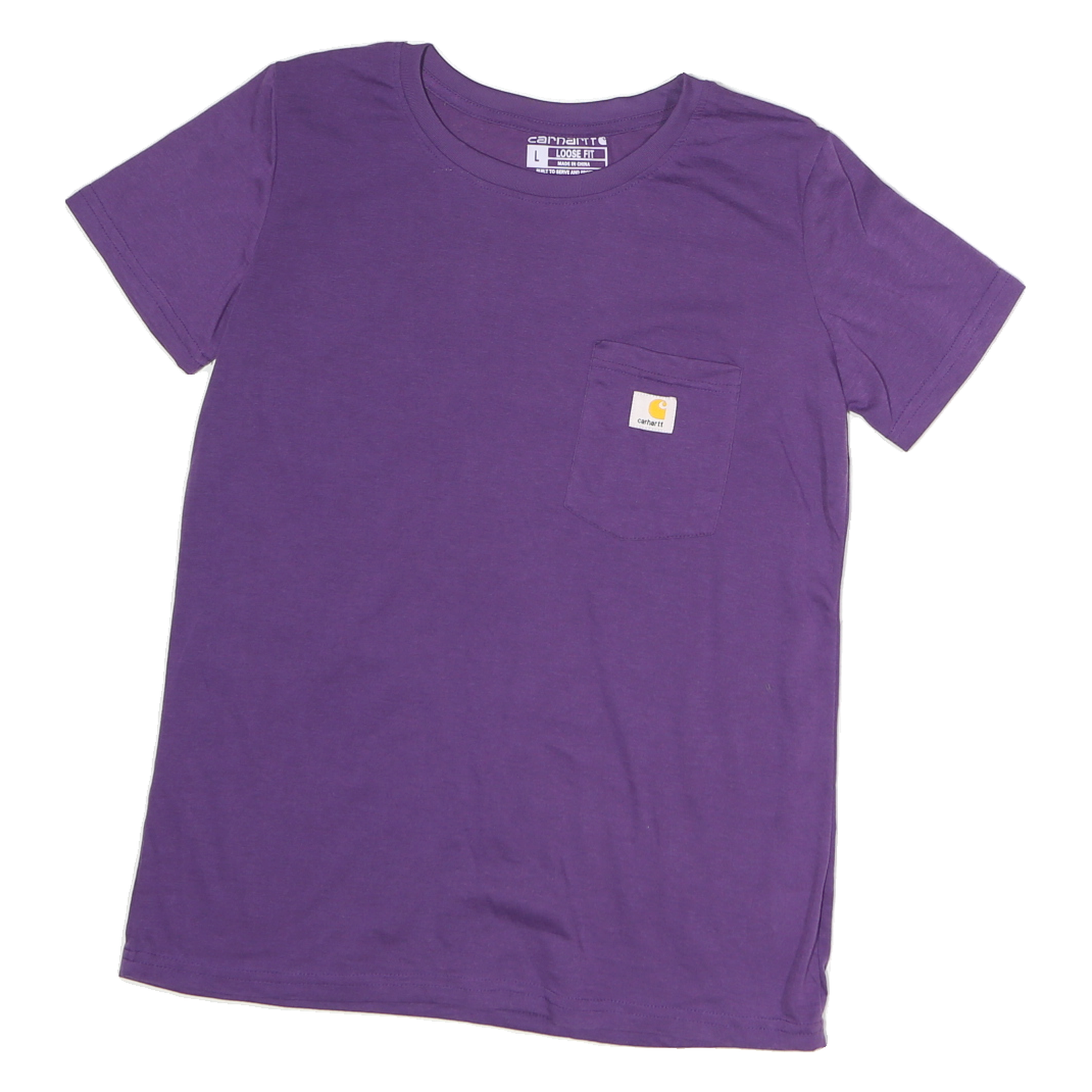 CARHARTT Womens Purple T-Shirt L Short Sleeve Crew Neck Pocket Cotton Casual Refurbished - N/A refurbished available on Cerqular