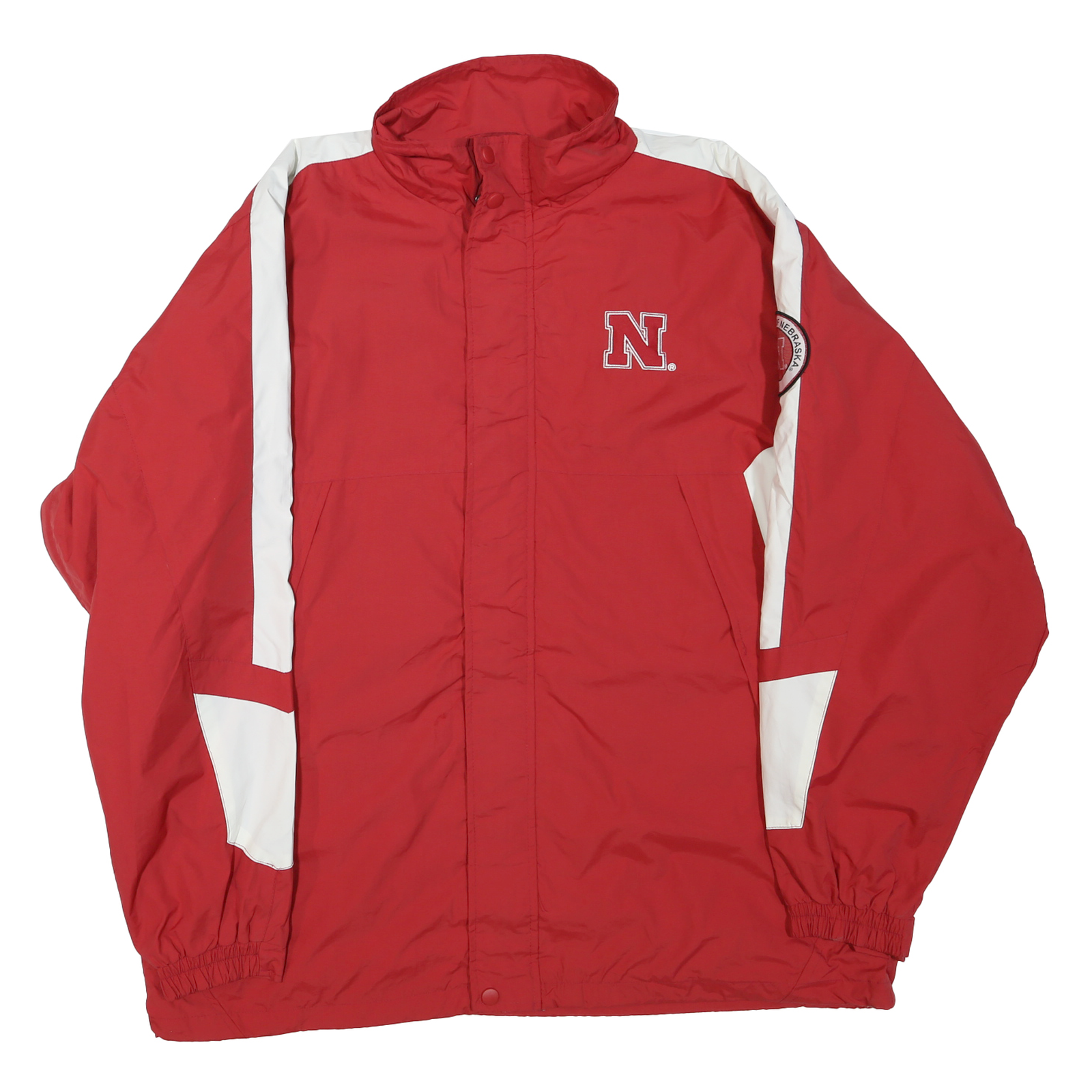 COLOSSEUM Mens Red & White Nebraska Huskers Track Jacket L Polyester Blend Sport Refurbished - N/A refurbished available on Cerqular