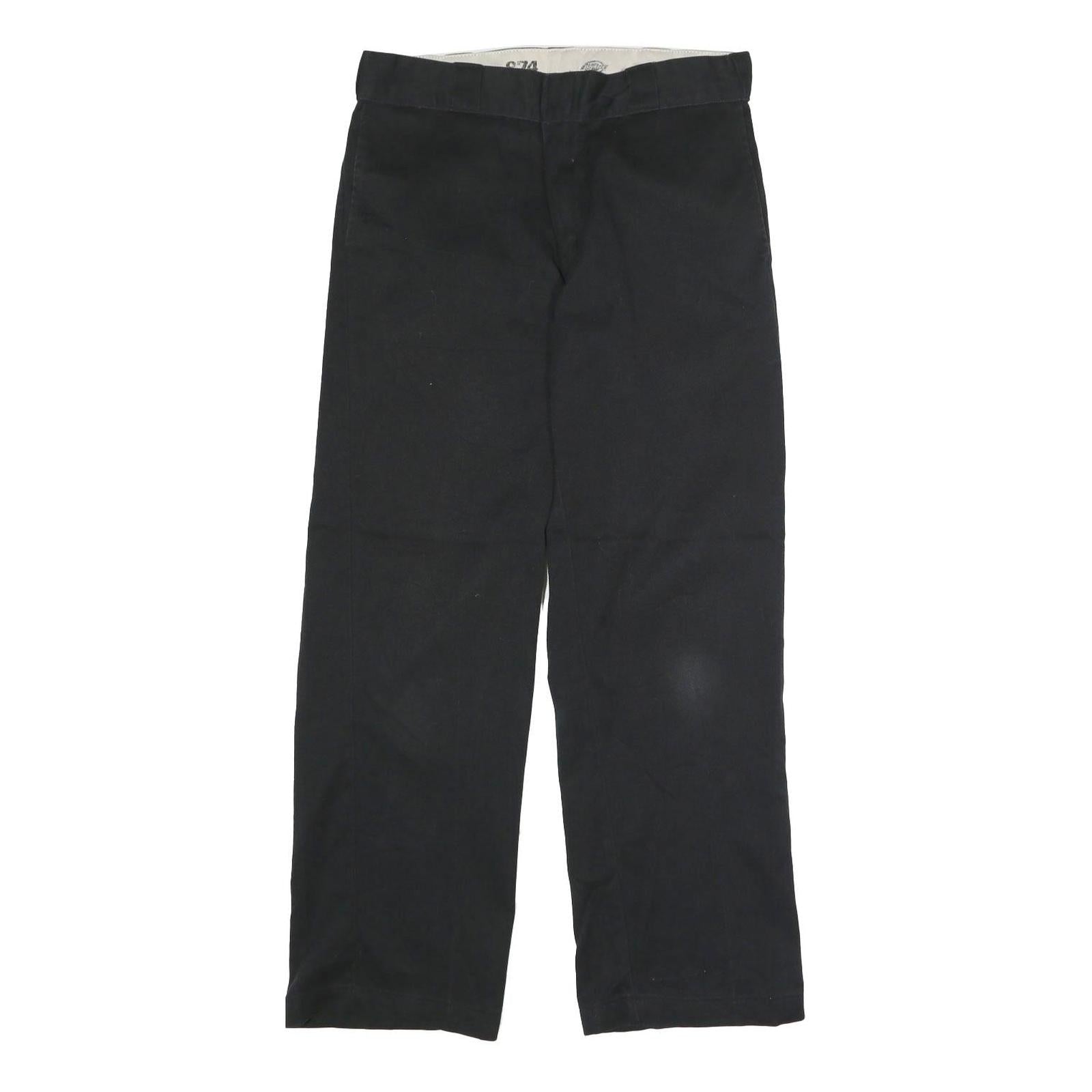 DICKIES Mens Black Classic Straight Trousers W32 L30 Workwear Durable Zip Refurbished - N/A refurbished available on Cerqular