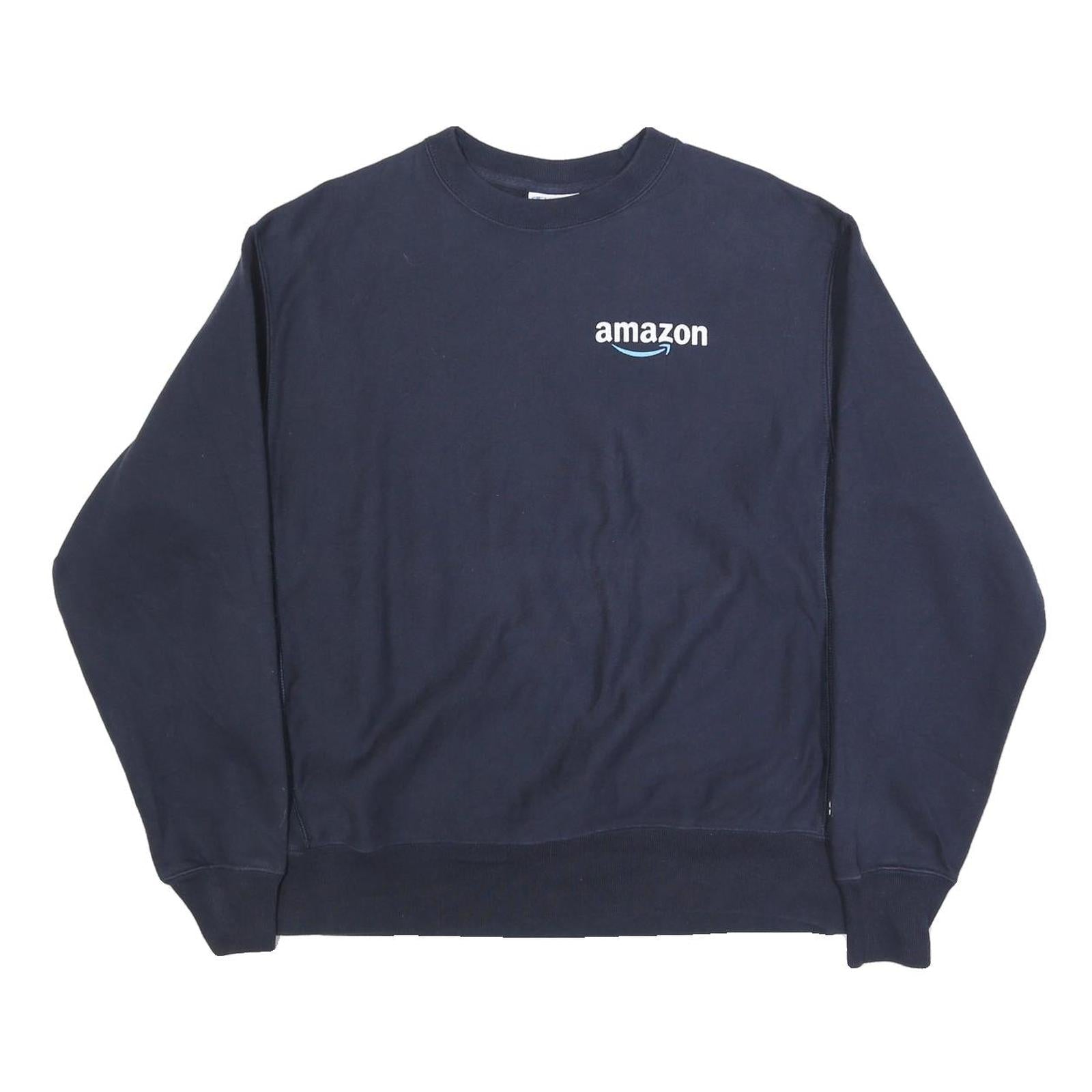 CHAMPION REVERSE WEAVE Mens Navy Blue Amazon Logo Crew Neck L Sweatshirt Refurbished - N/A refurbished available on Cerqular