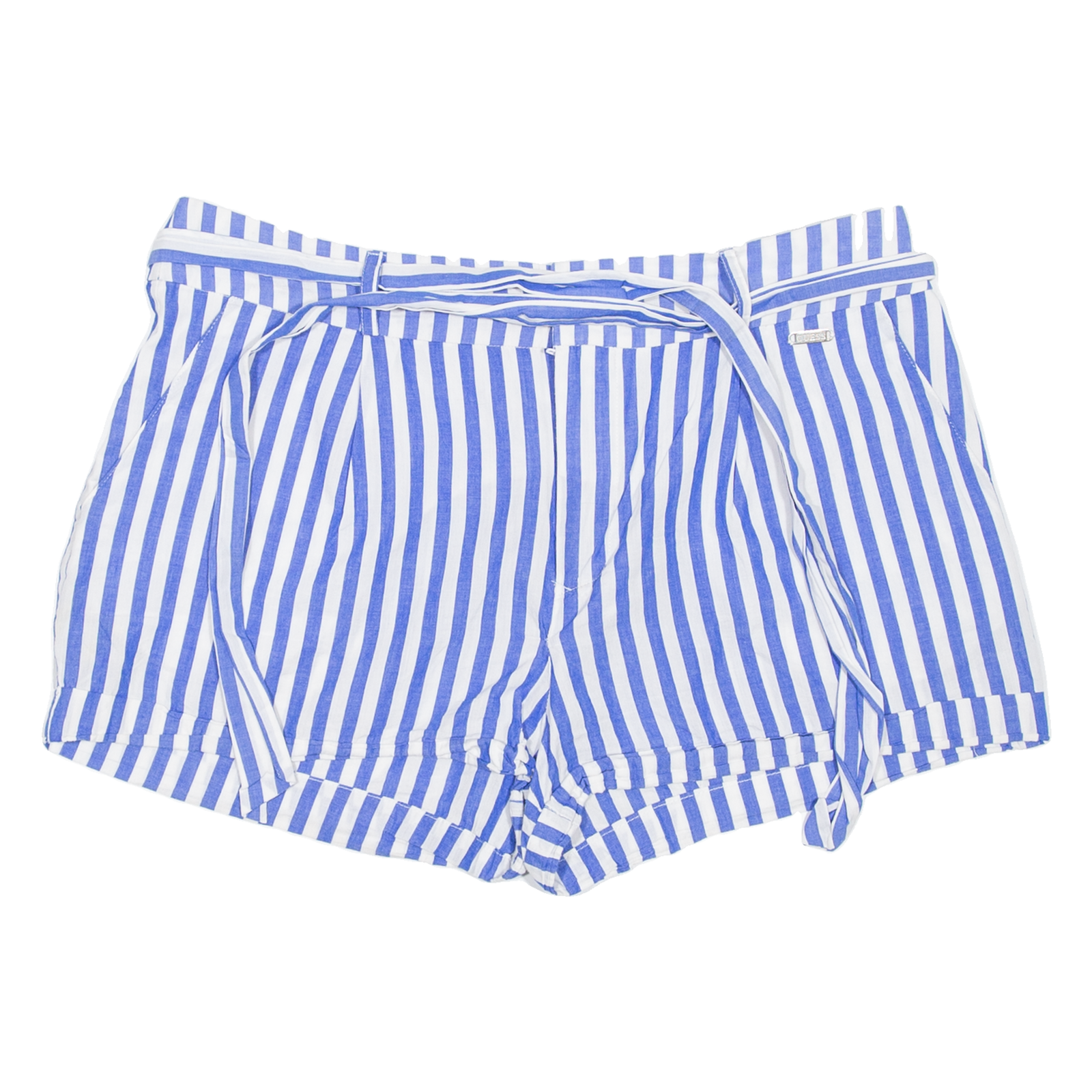 GUESS Womens Casual Shorts Blue Striped M W32 Refurbished - N/A refurbished available on Cerqular
