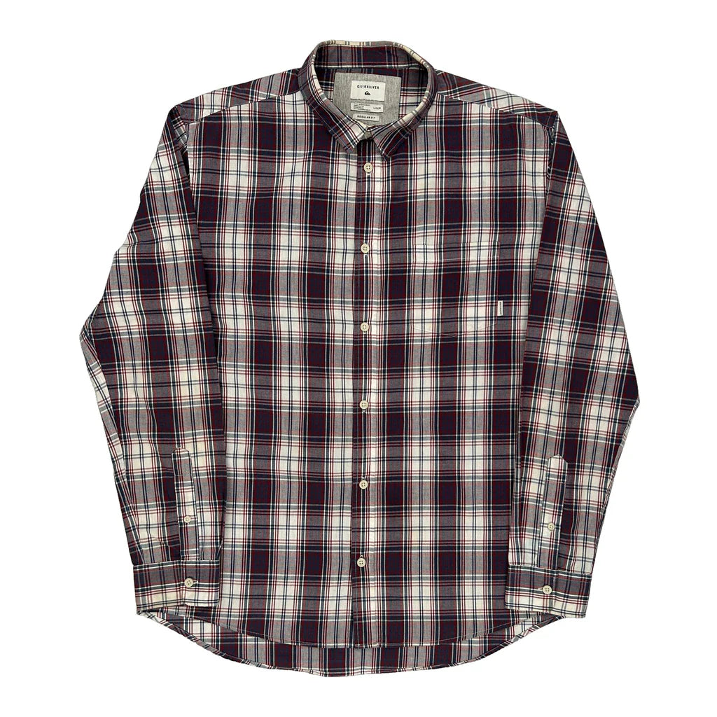 Quiksilver Checked Shirt - Large Multicoloured Cotton Refurbished - Thrifted (note: this is a term often used to describe second- refurbished available on Cerqular