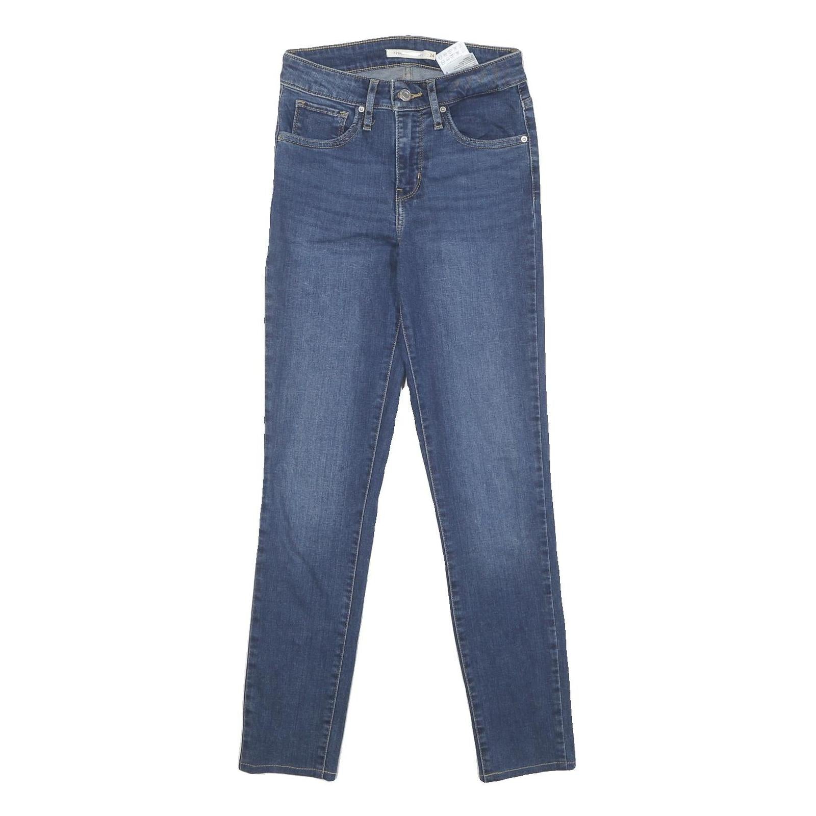 LEVI'S 721 High Rise Skinny Womens Jeans Blue Slim Skinny Denim W24 L27 Stretch Refurbished - N/A refurbished available on Cerqular