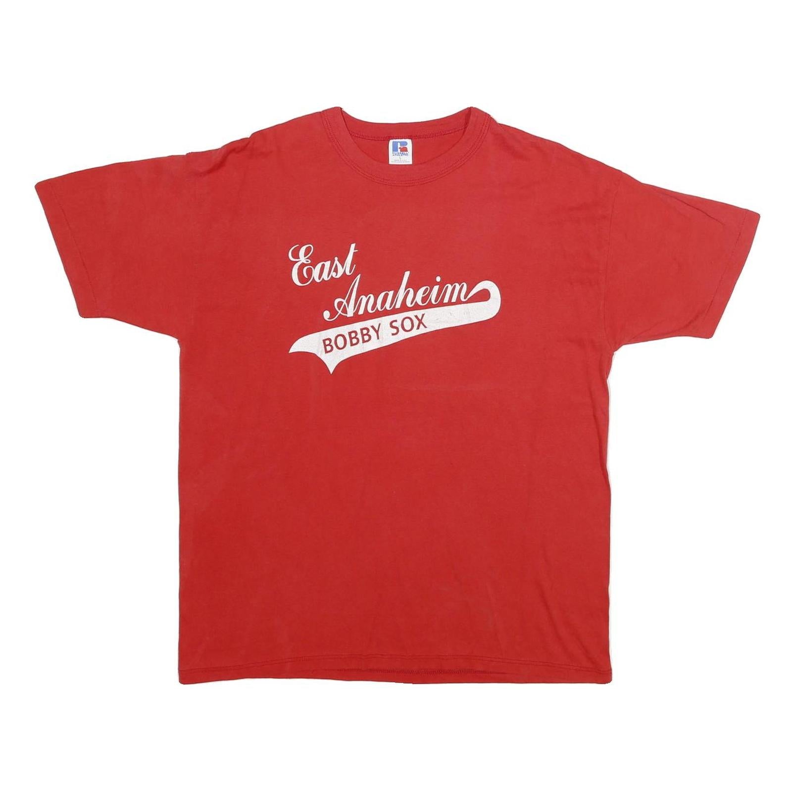 RUSSELL ATHLETIC Mens Red East Anaheim Bobby Sox Graphic T-Shirt L Short Sleeve Refurbished - N/A refurbished available on Cerqular