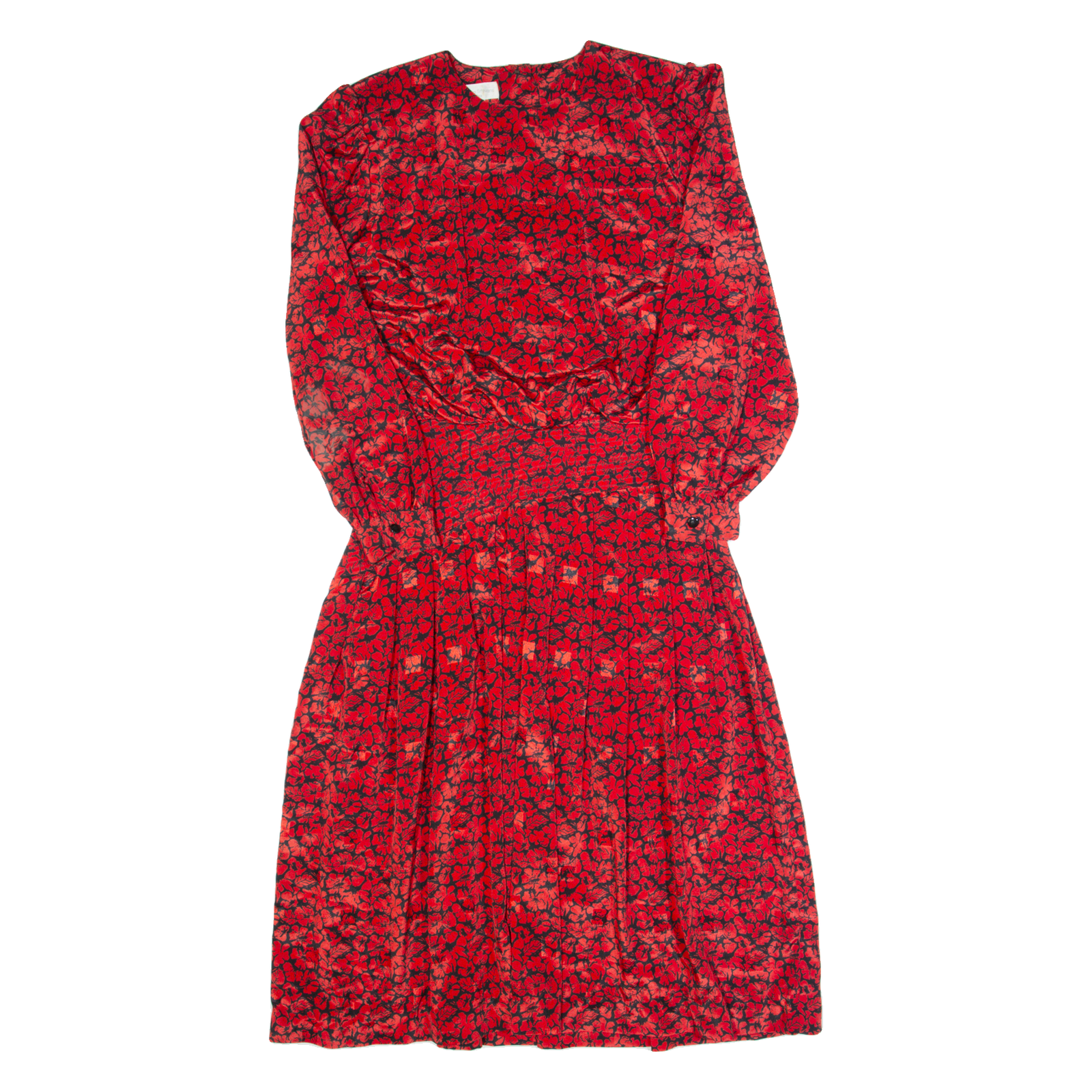 SAMANTHA STEVENS Womens A-Line Dress Red 90s Floral Long Sleeve Long M Refurbished - N/A refurbished available on Cerqular
