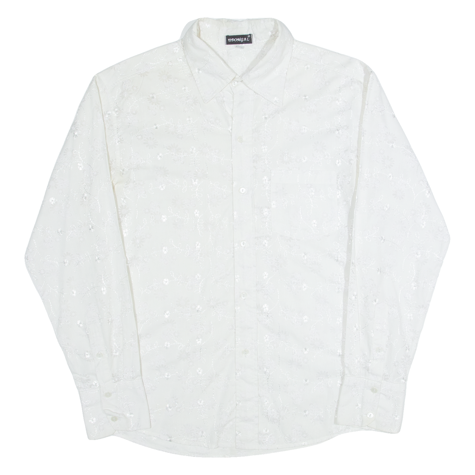 UDOMGAL Mens Shirt Cream Floral Long Sleeve M Refurbished - N/A refurbished available on Cerqular