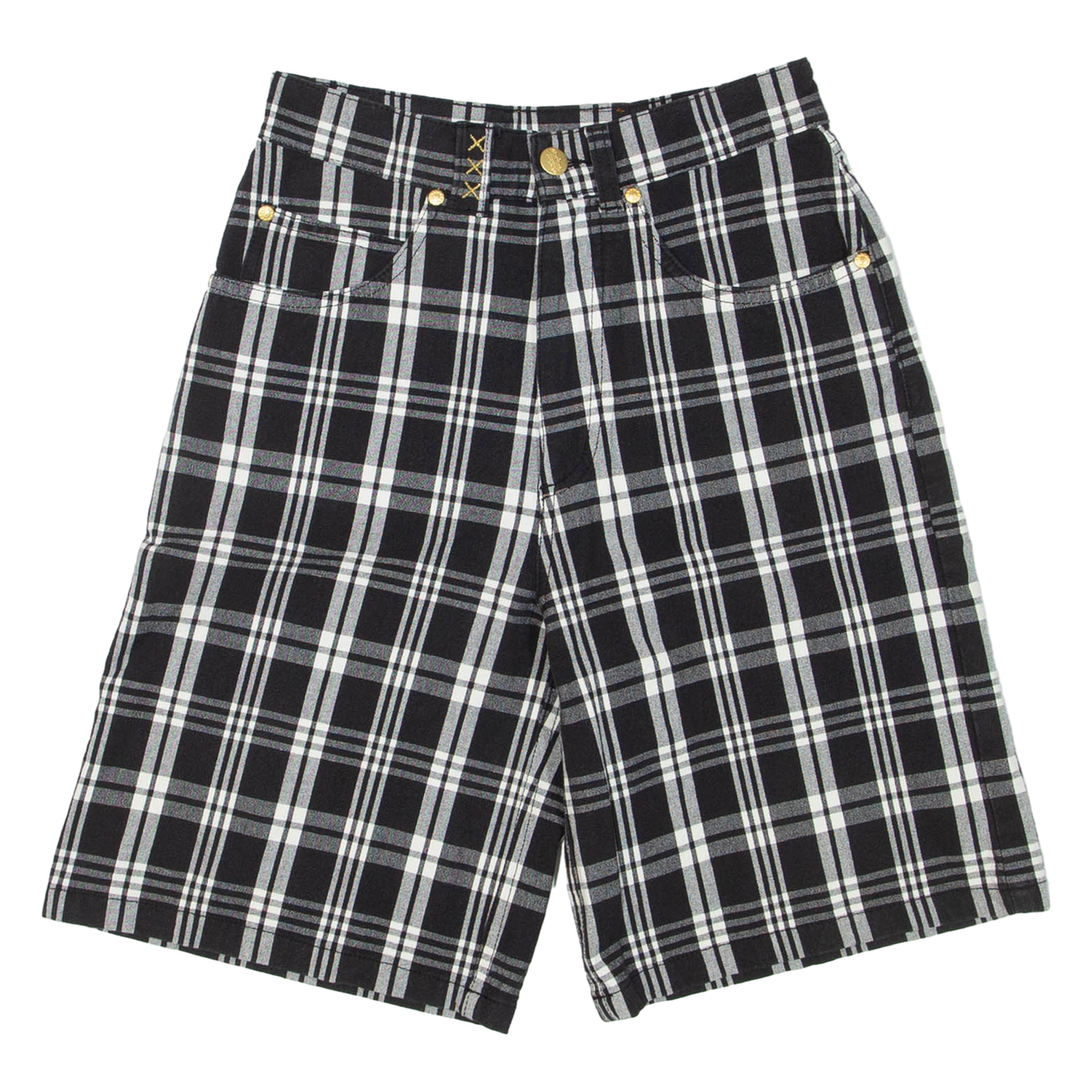 DISMERO Womens Casual Shorts Black Check XS W26 Refurbished - N/A refurbished available on Cerqular