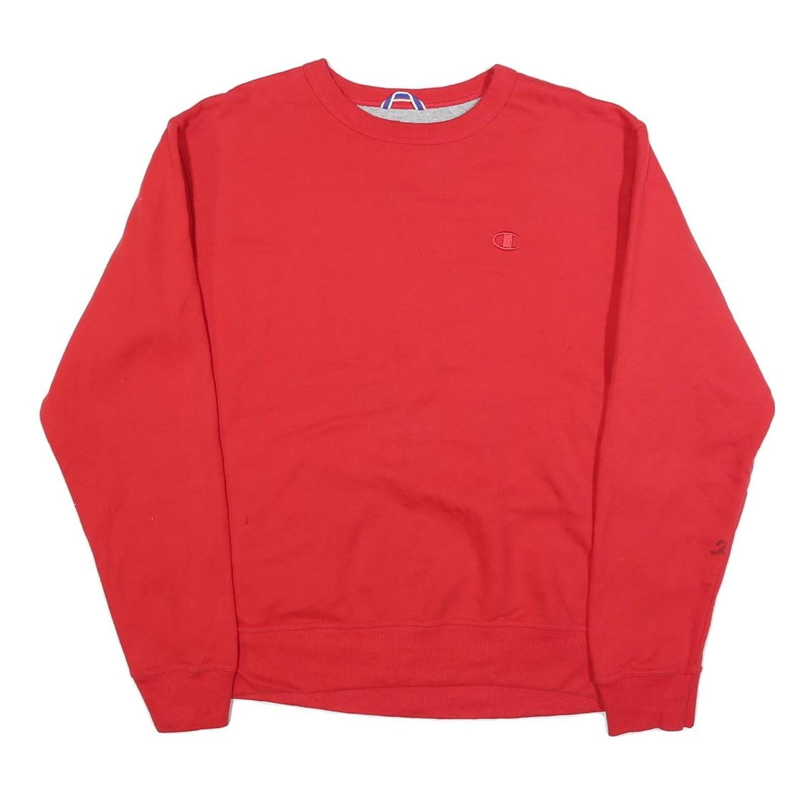 CHAMPION Mens Red Crew Neck M Cotton Blend Sweatshirt Pullover Casual Refurbished - N/A refurbished available on Cerqular