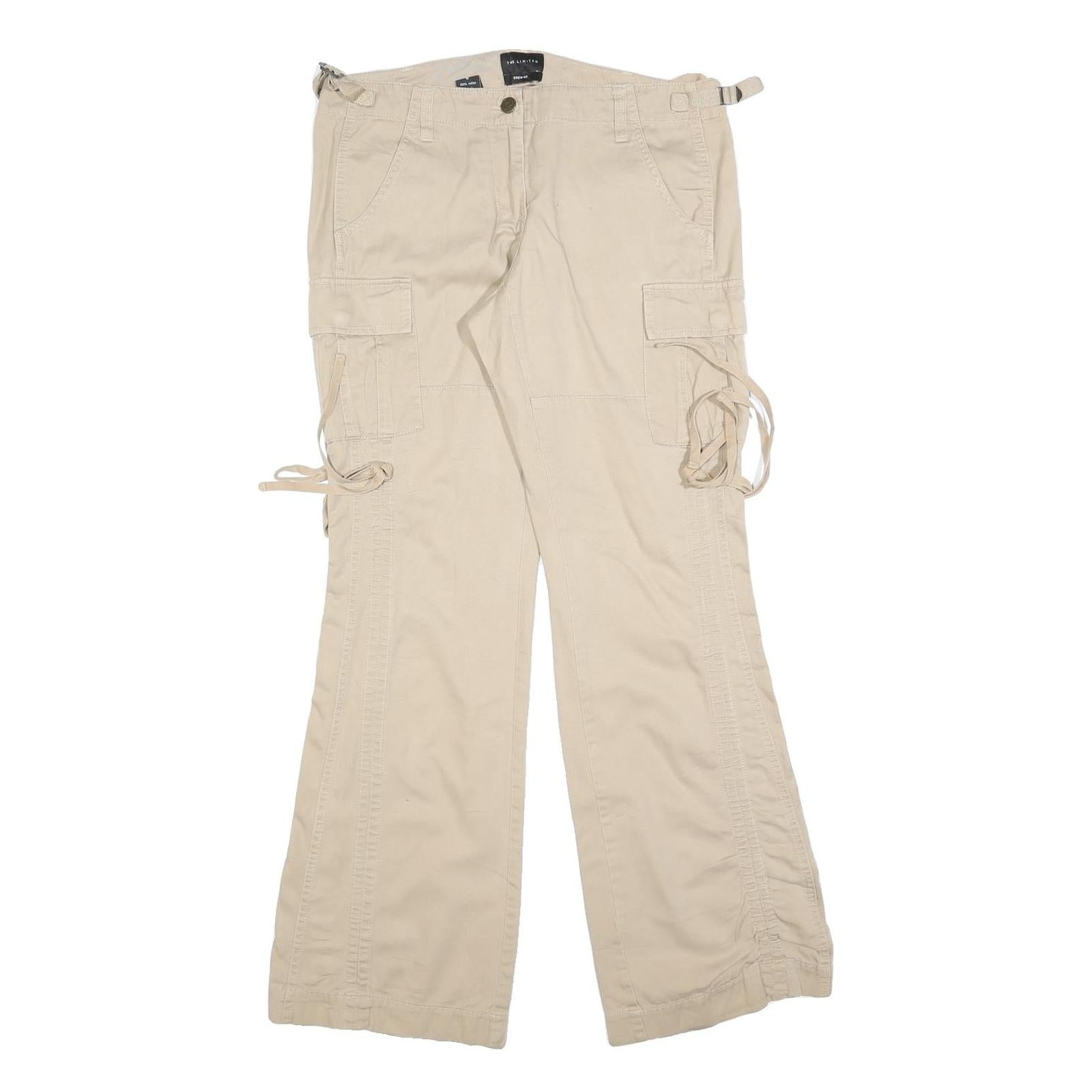 THE LIMITED Womens Relaxed Beige Cargo Trousers W32 L32 Cotton Blend Zip Refurbished - N/A refurbished available on Cerqular