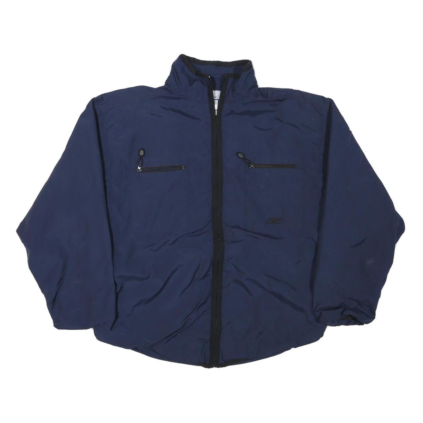 REEBOK Mens Navy Blue Jacket S Polyester Blend Plain Zip Casual Sport Refurbished - N/A refurbished available on Cerqular