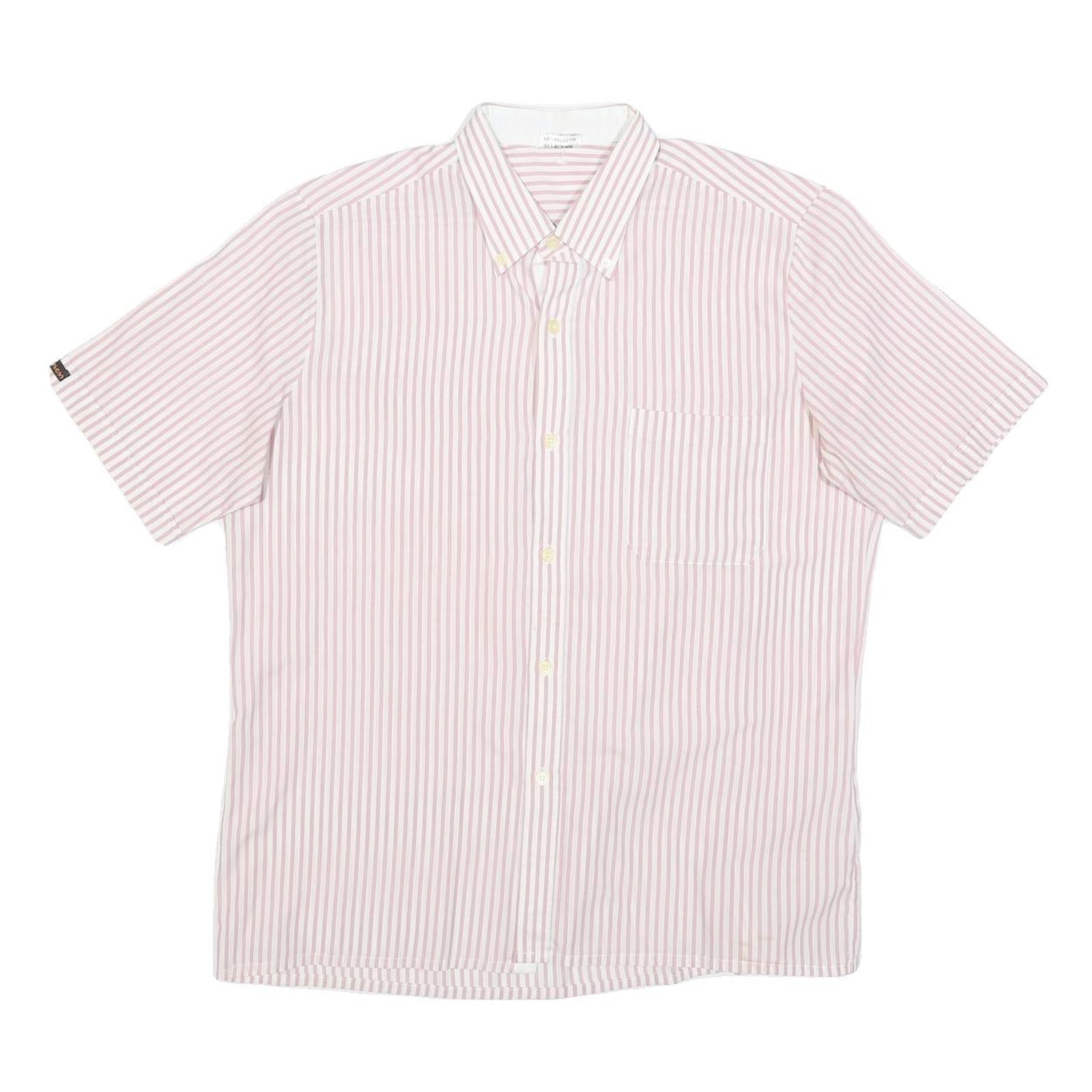 KER Mens Pink & White Striped Short Sleeve Shirt L Cotton Blend Casual Summer Refurbished - N/A refurbished available on Cerqular
