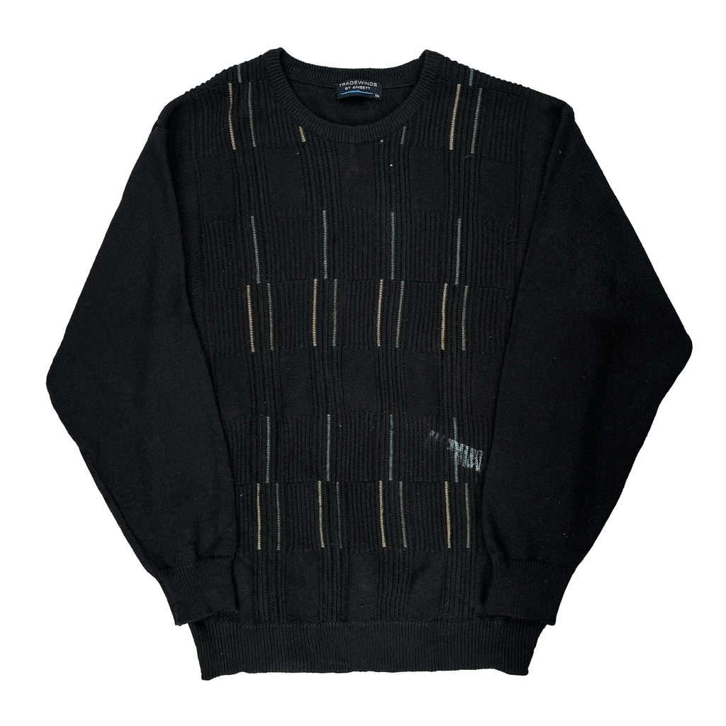 Buy Ansett Striped Jumper - 2XL Black Acrylic Refurbished - $37.51 Ansett Striped Jumper - 2XL Black Acrylic Refurbished - Thrifted (note: this is a term often used to describe second- refurbished available on Cerqular