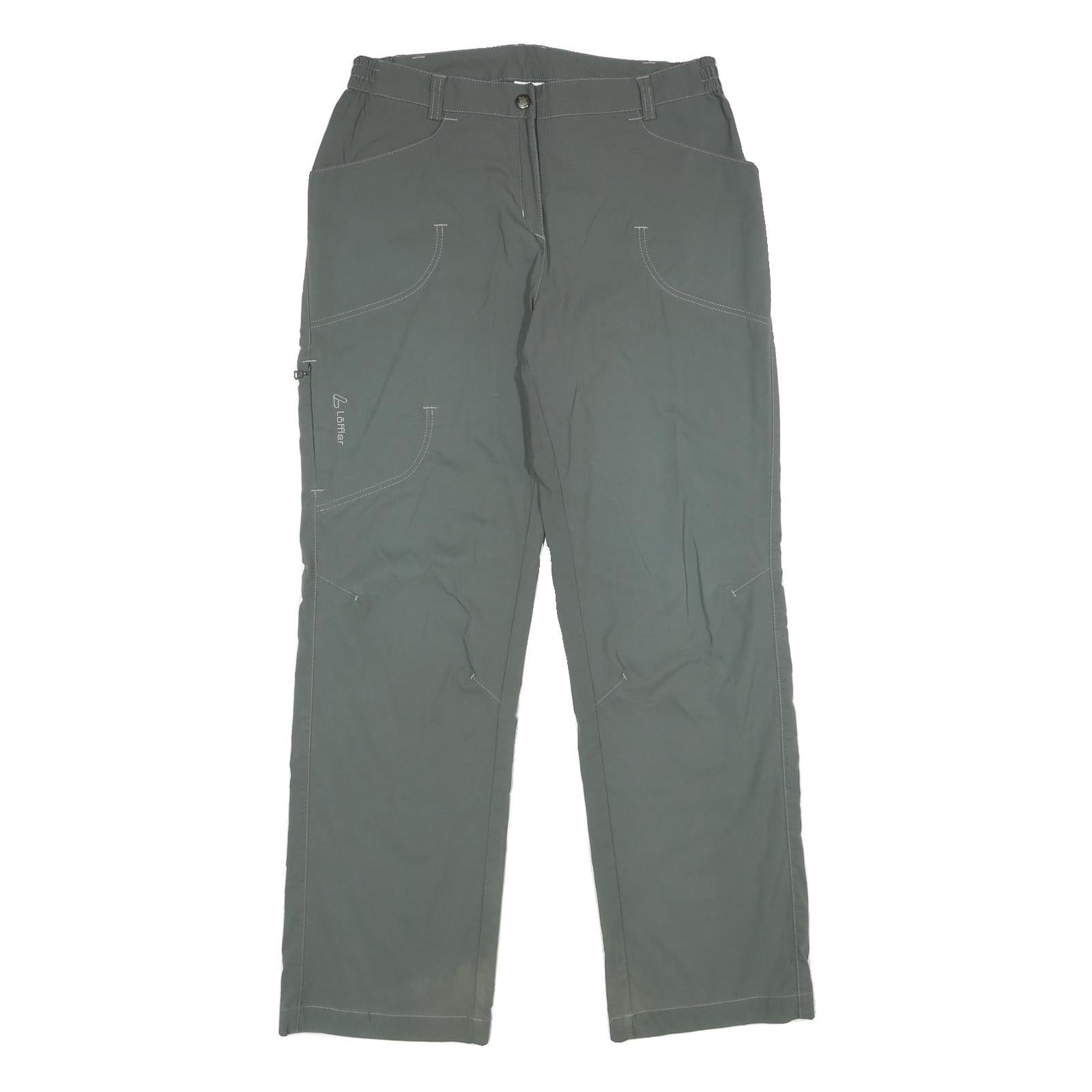 LOFFLER Womens Regular Fit Green Trousers W28 L32 Outdoor Zip Closure Refurbished - N/A refurbished available on Cerqular