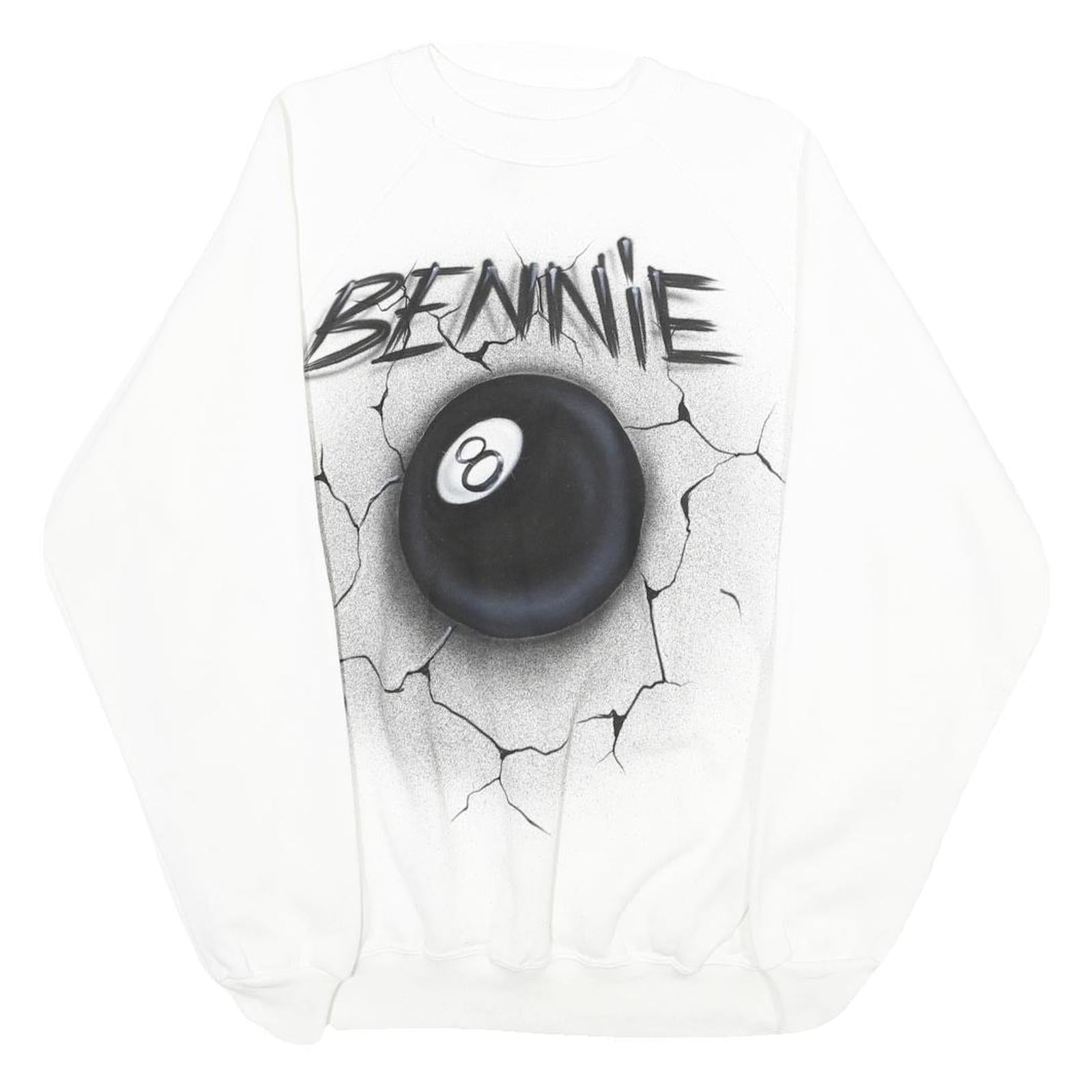 HANES Mens White Bennie Crew Neck XL Cotton Blend Pullover Sweatshirt Graphic Refurbished - N/A refurbished available on Cerqular