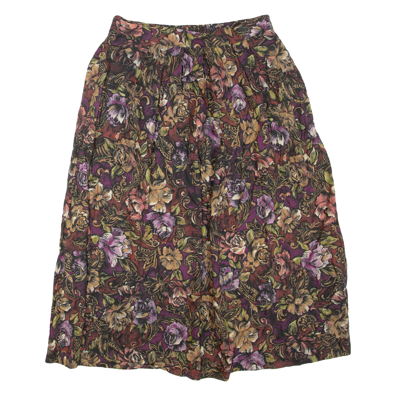 Womens Flare Skirt Purple Midi Floral M Refurbished - N/A refurbished available on Cerqular