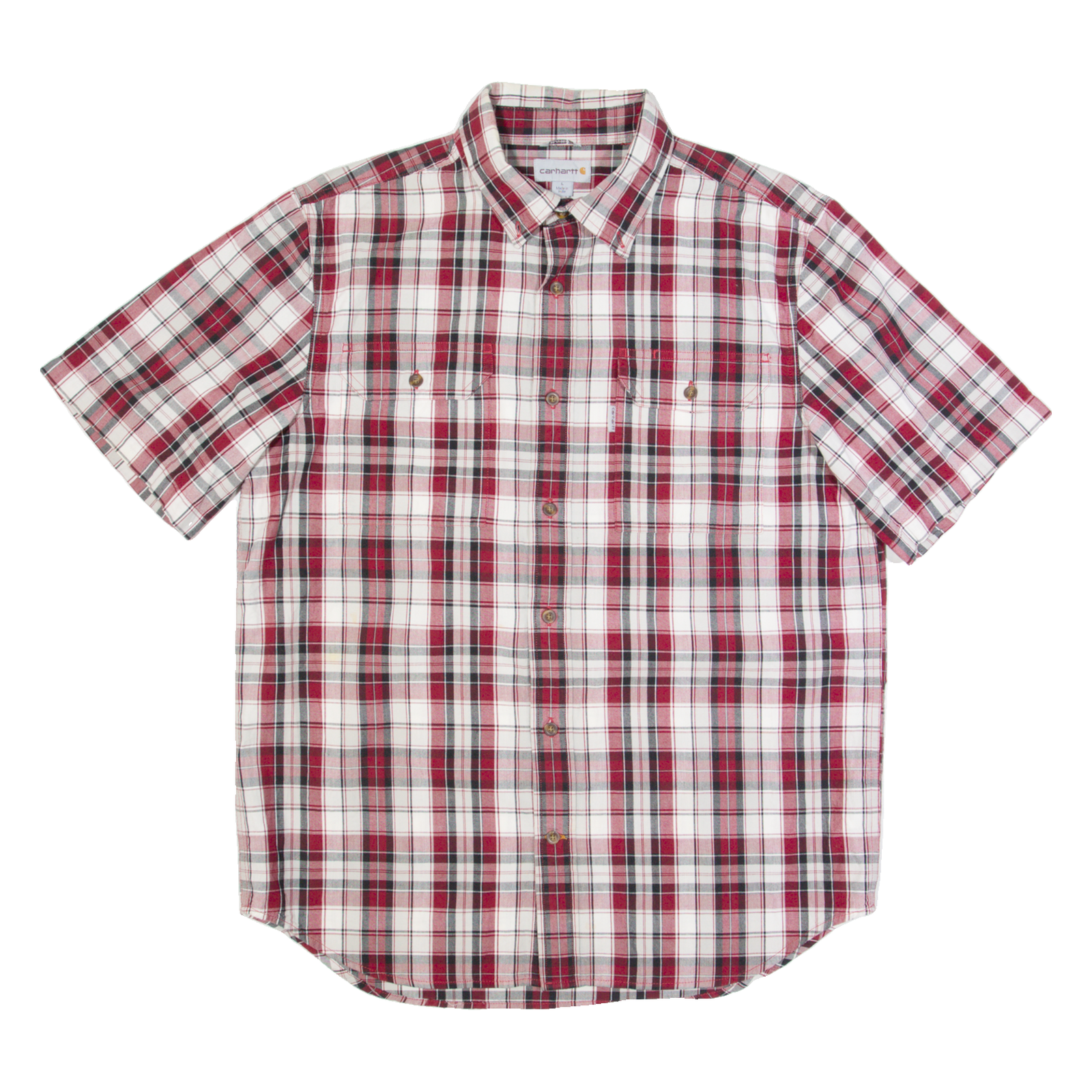 CARHARTT Relaxed Fit Mens Shirt Red Check L Refurbished - N/A refurbished available on Cerqular