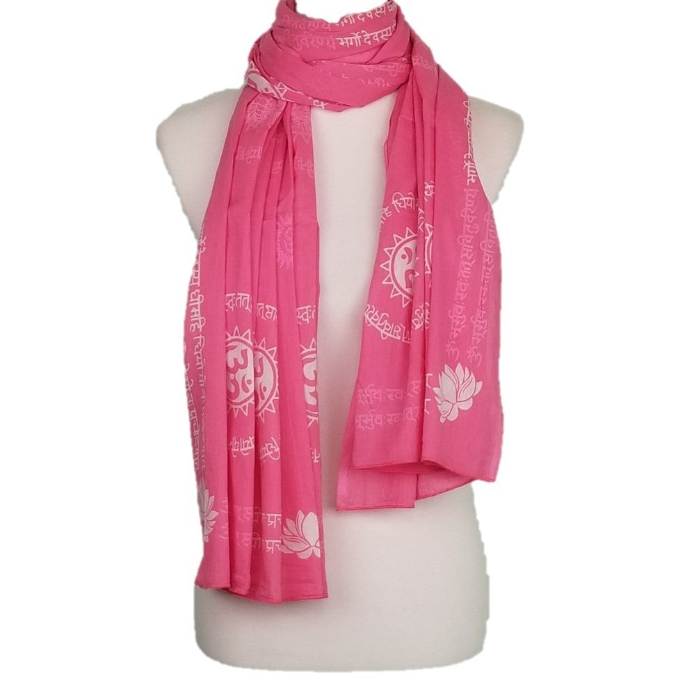OMSutra Gayatri Mantra Prayer Shawl | Color: Pink Refurbished - N/A refurbished available on Cerqular