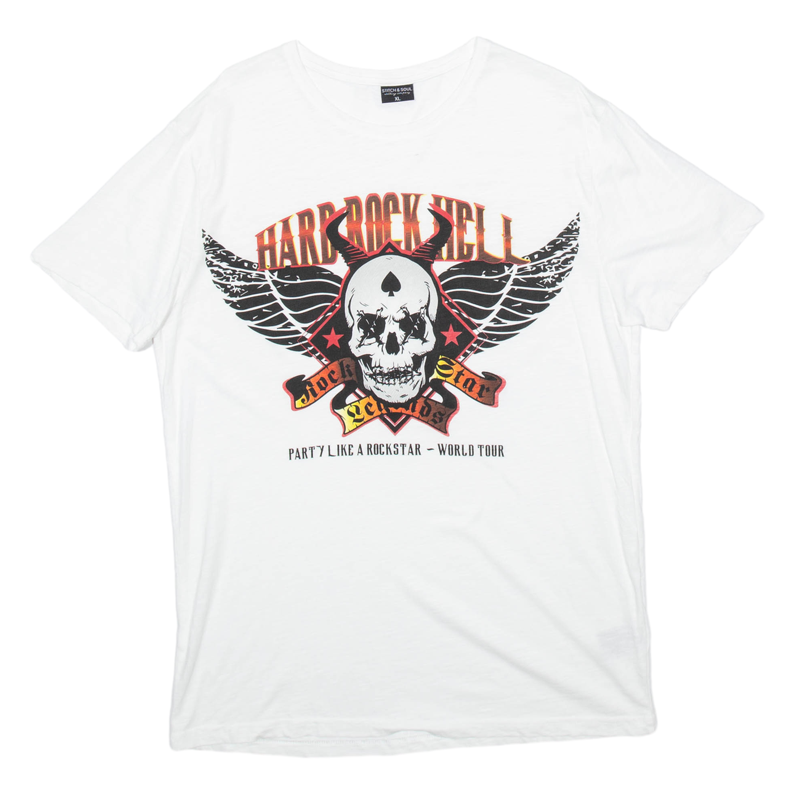 STITCH & SOUL Mens Band T-Shirt White XL Refurbished - N/A refurbished available on Cerqular