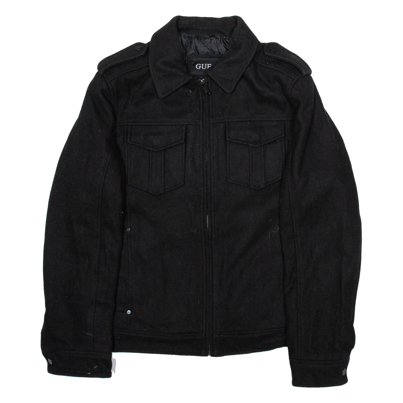 GUESS Mens Chore Coat Black Wool M Refurbished - N/A refurbished available on Cerqular