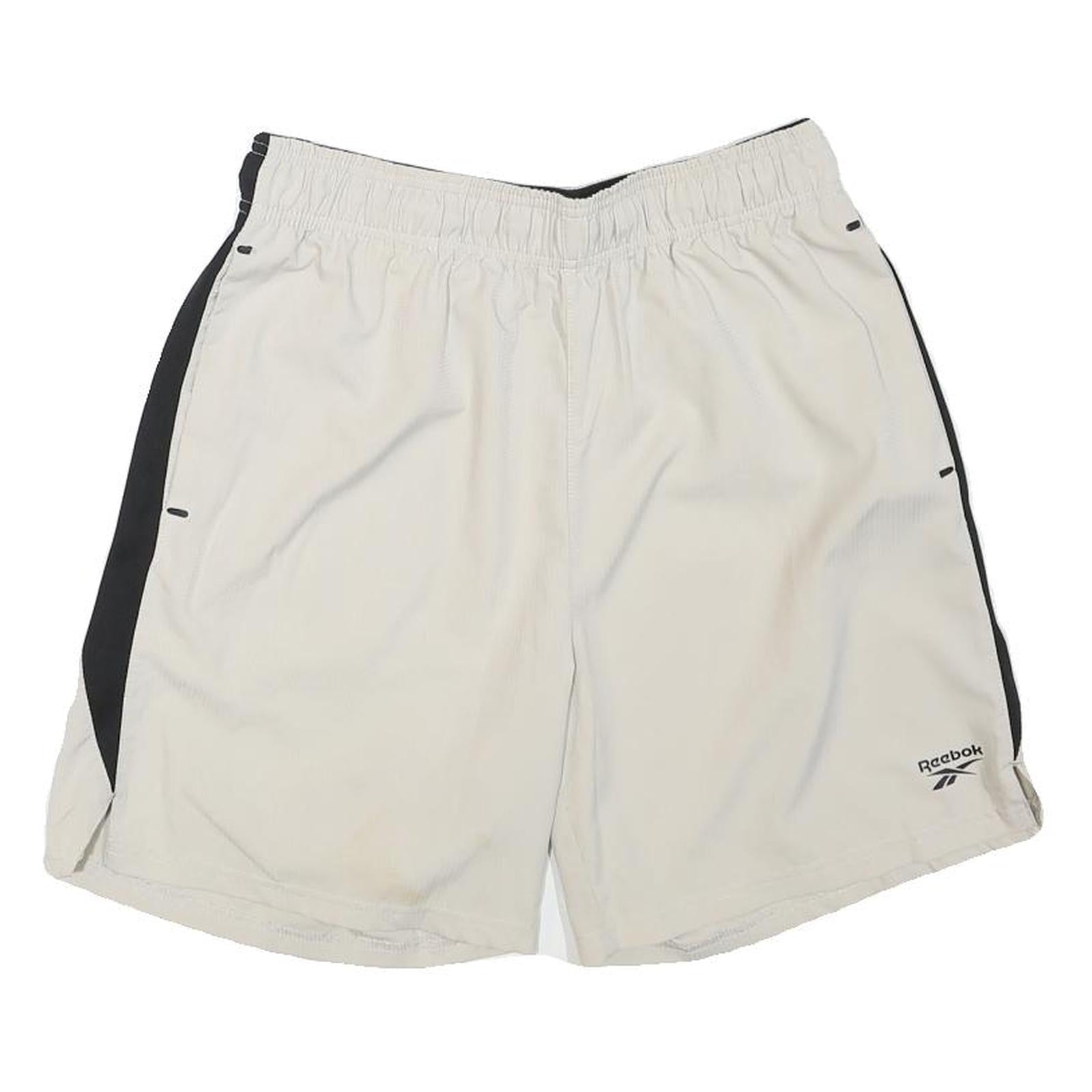 REEBOK Mens Shorts White & Black Casual M W28 Polyester Blend Refurbished - N/A refurbished available on Cerqular