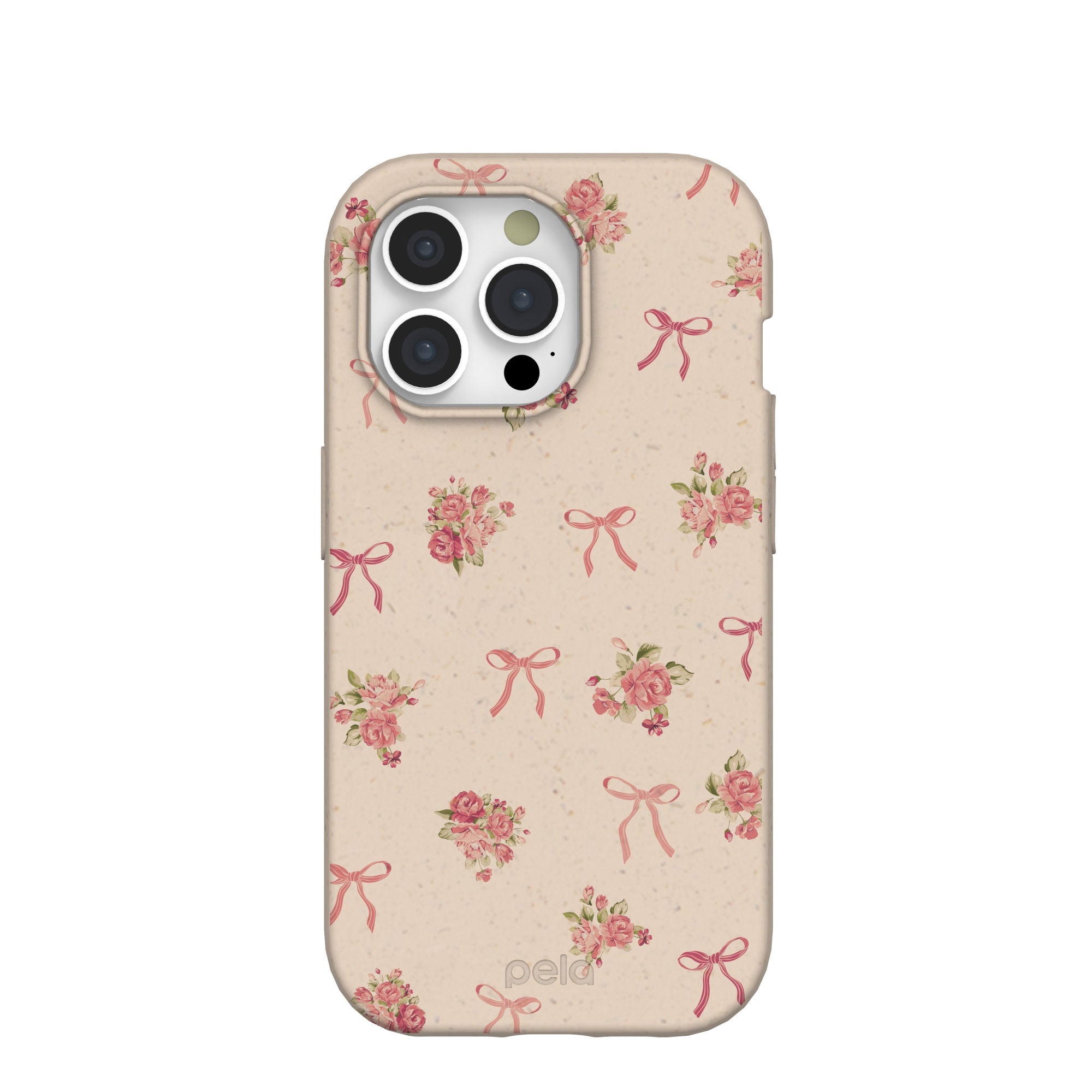 Seashell Roses and Bows iPhone 15 Pro Case Refurbished - Pela Case refurbished available on Cerqular