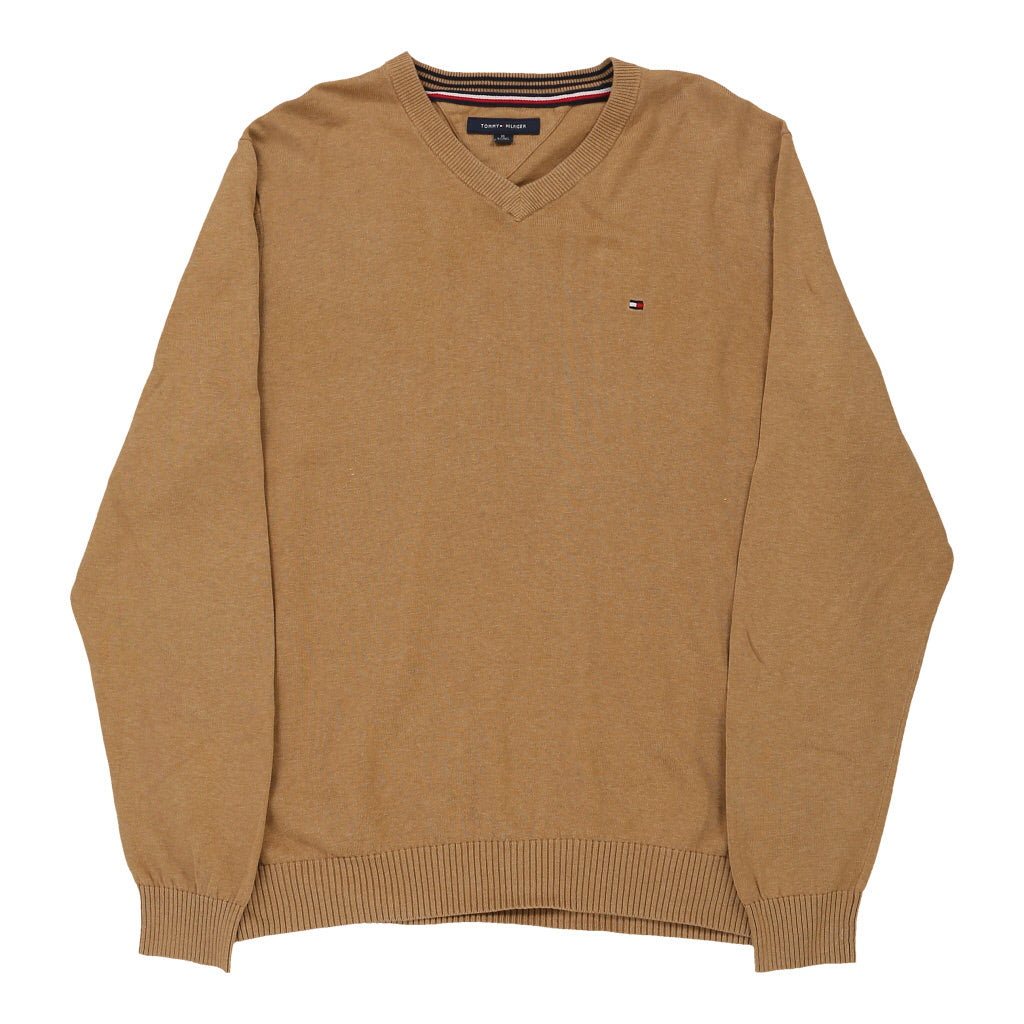 Buy Tommy Hilfiger V-neck Jumper - XL Beige Cotton Refurbished - $14.06 Tommy Hilfiger V-neck Jumper - XL Beige Cotton Refurbished - Thrifted (note: this is a term often used to describe second- refurbished available on Cerqular